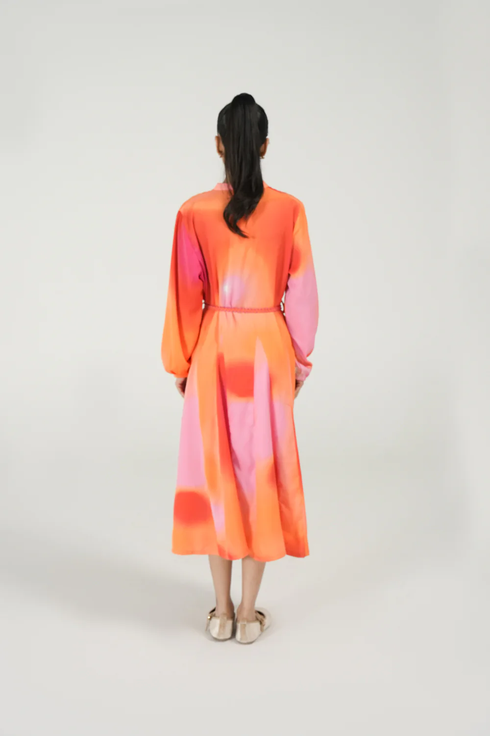 BELTED LONG DRESS - Image 3