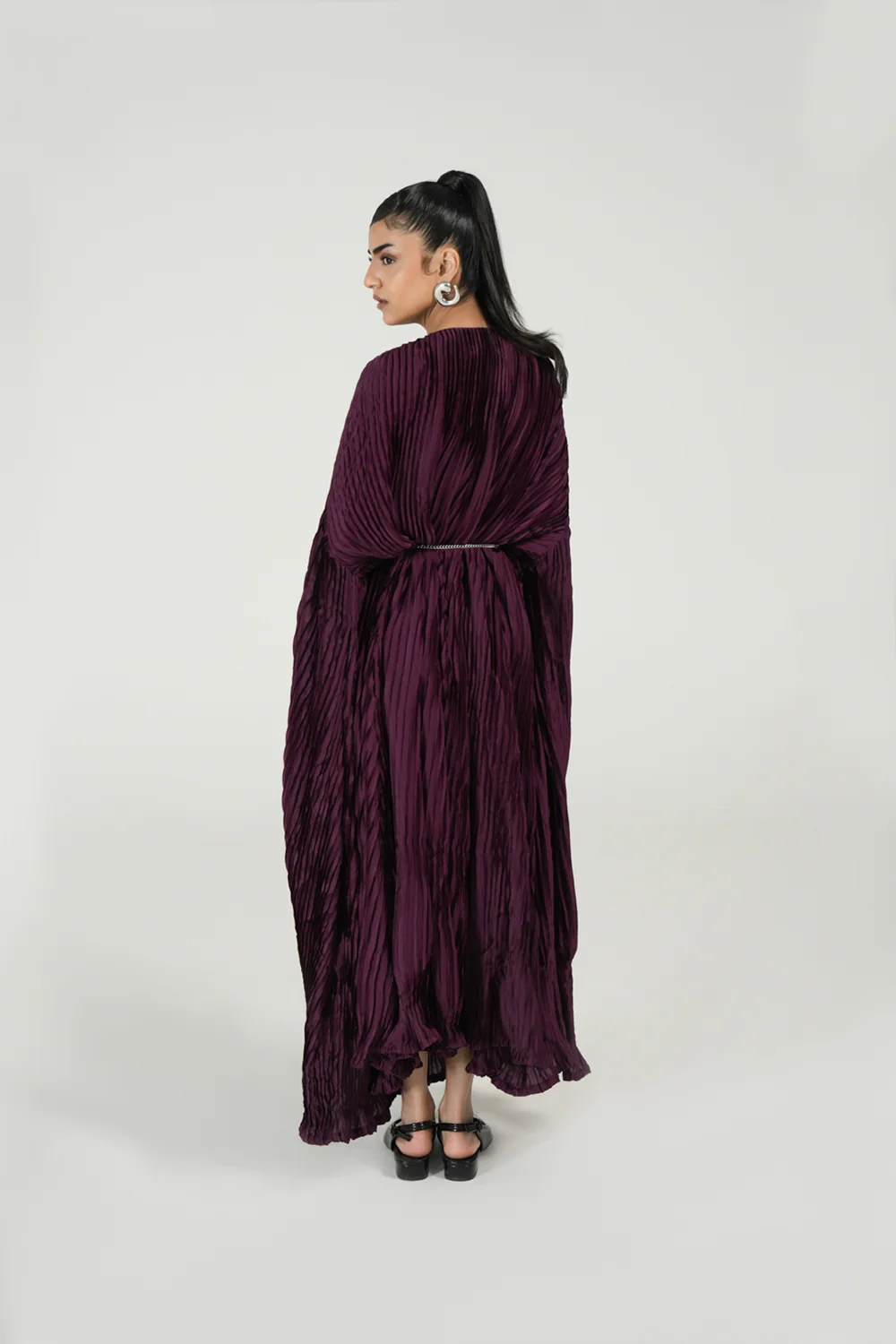 PLEATED DRESS WITH SLEEVE DETAIL - Image 4