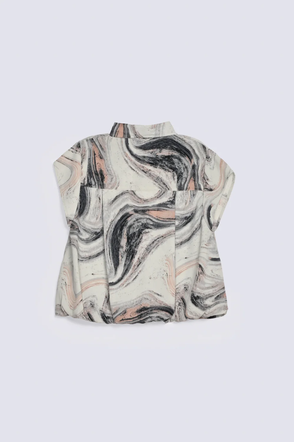 PRINTED TOP WITH BALLOON HEM - Image 2
