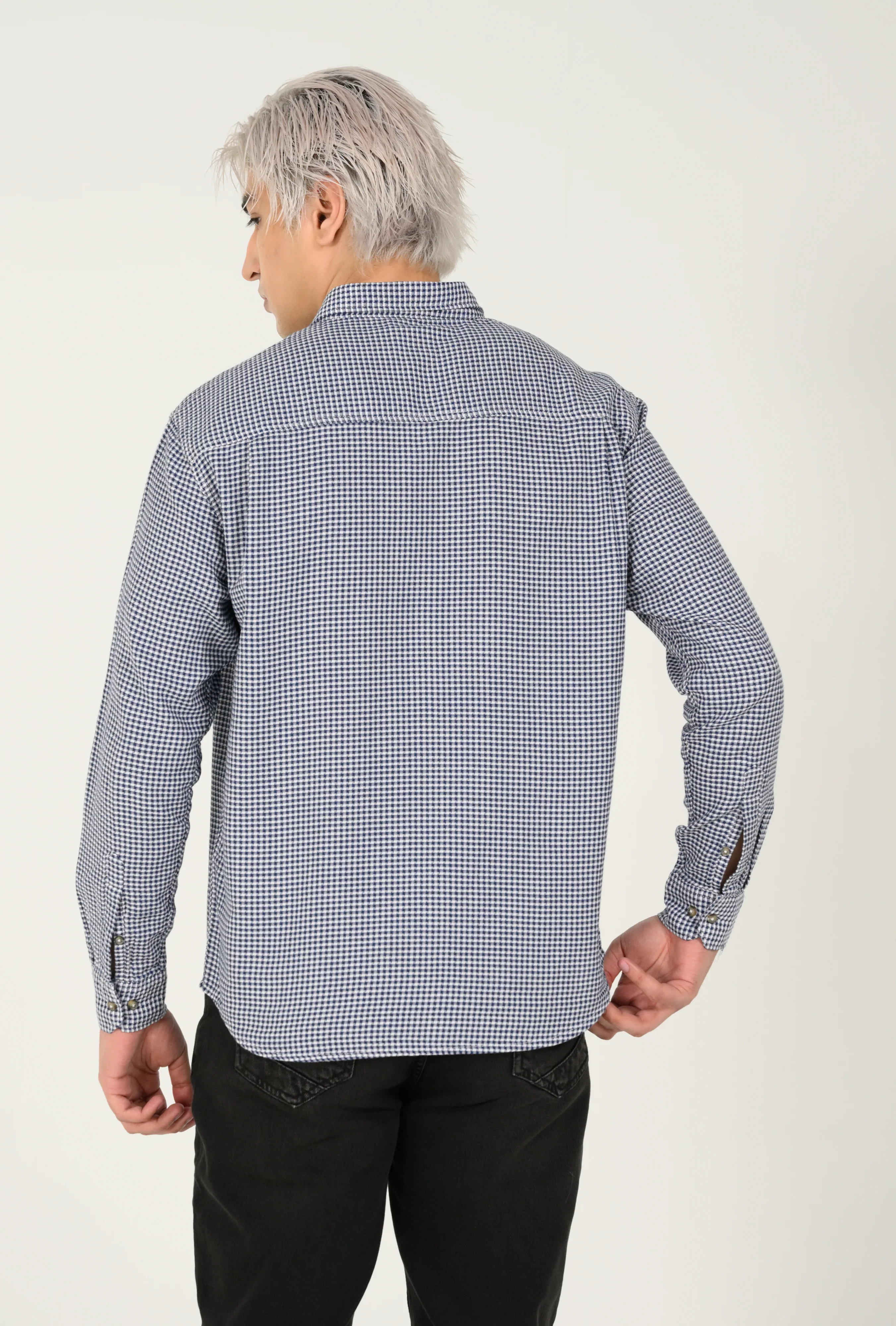 BUTTON DOWN DOBBY CHECK SHIRT - Image 3