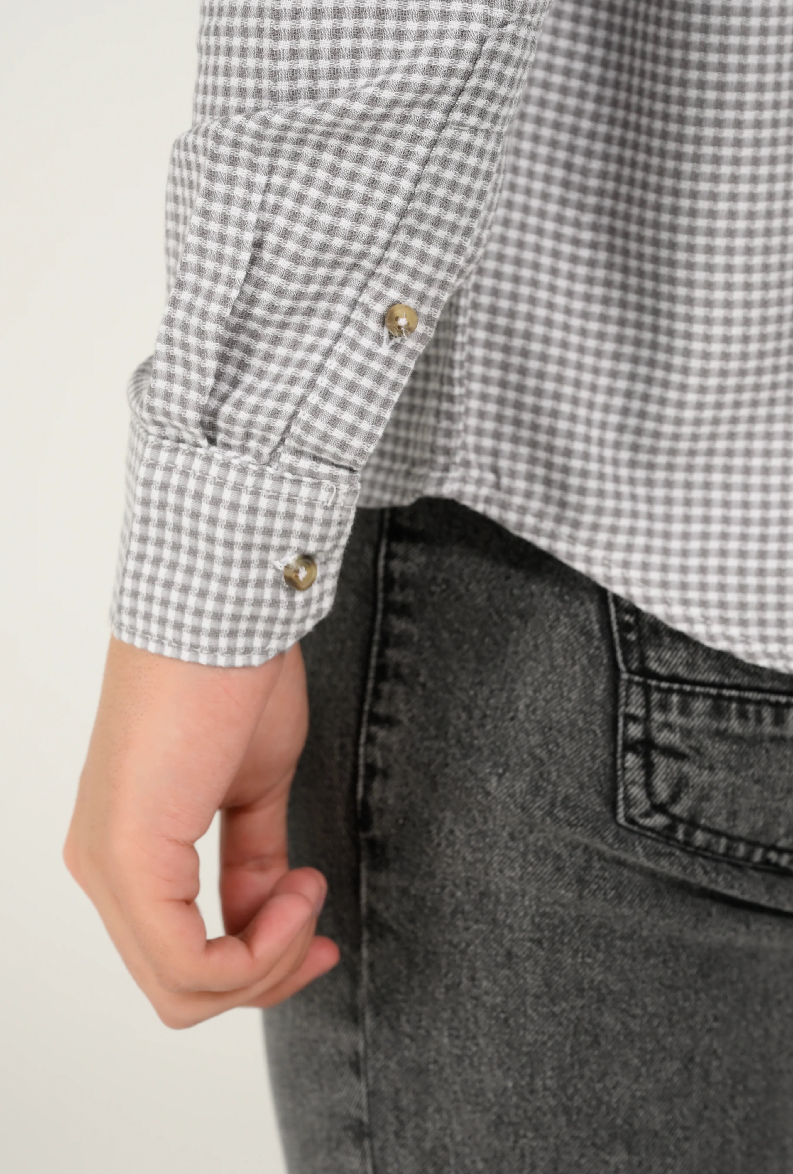 BUTTON DOWN DOBBY CHECK SHIRT - Image 5