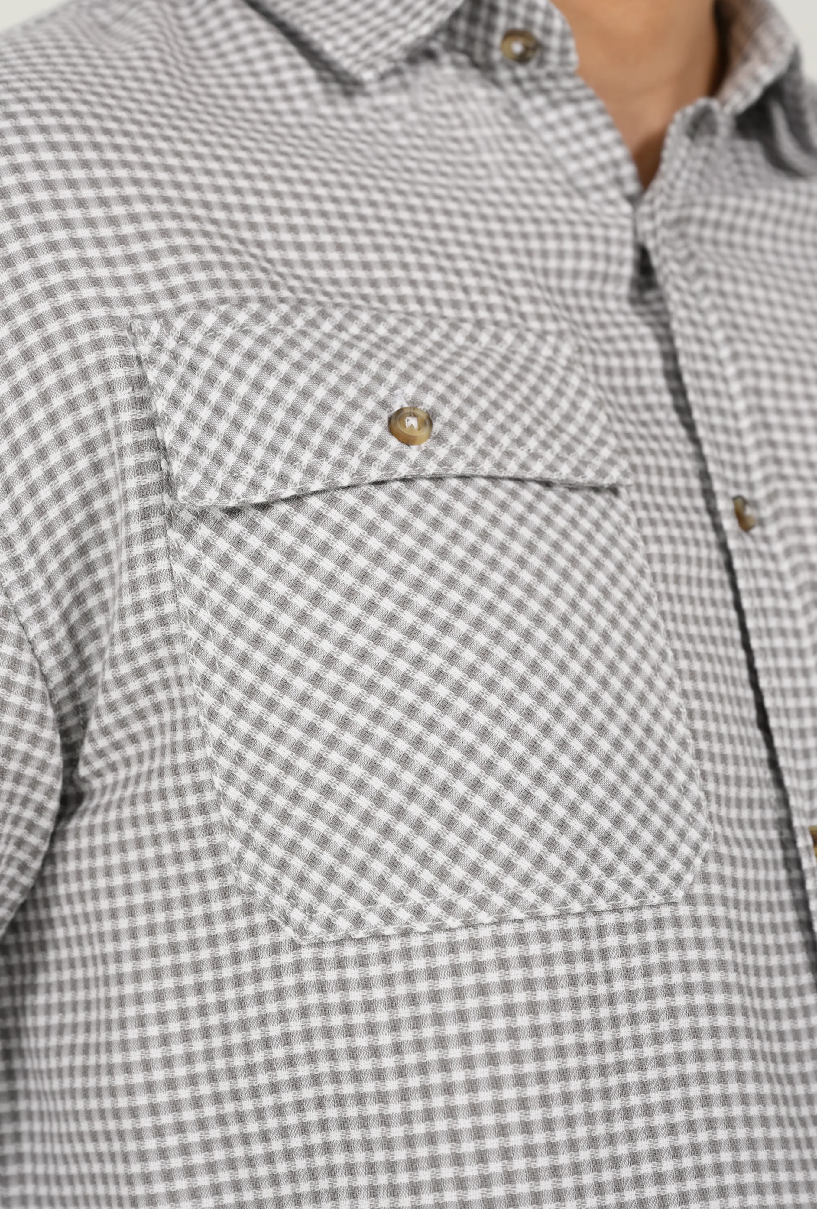 BUTTON DOWN DOBBY CHECK SHIRT - Image 6