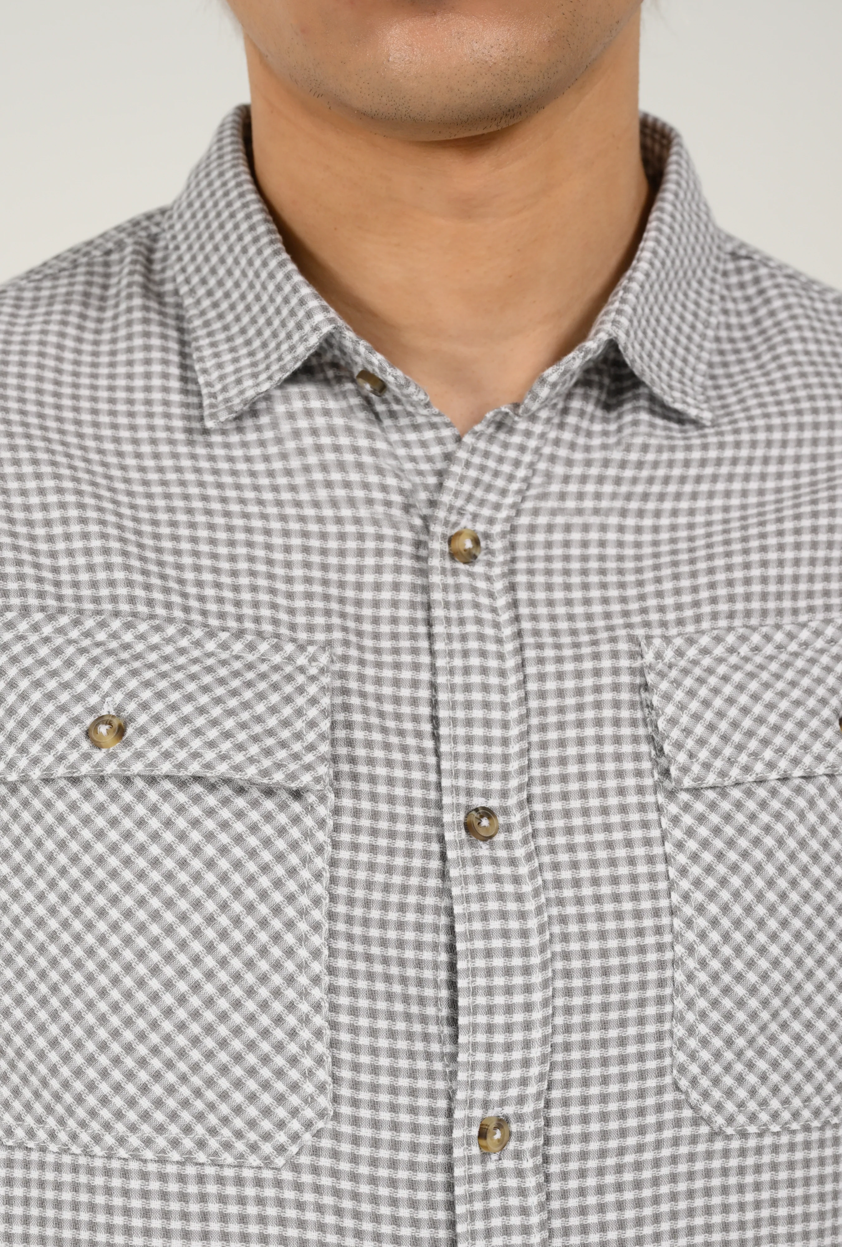 BUTTON DOWN DOBBY CHECK SHIRT - Image 7