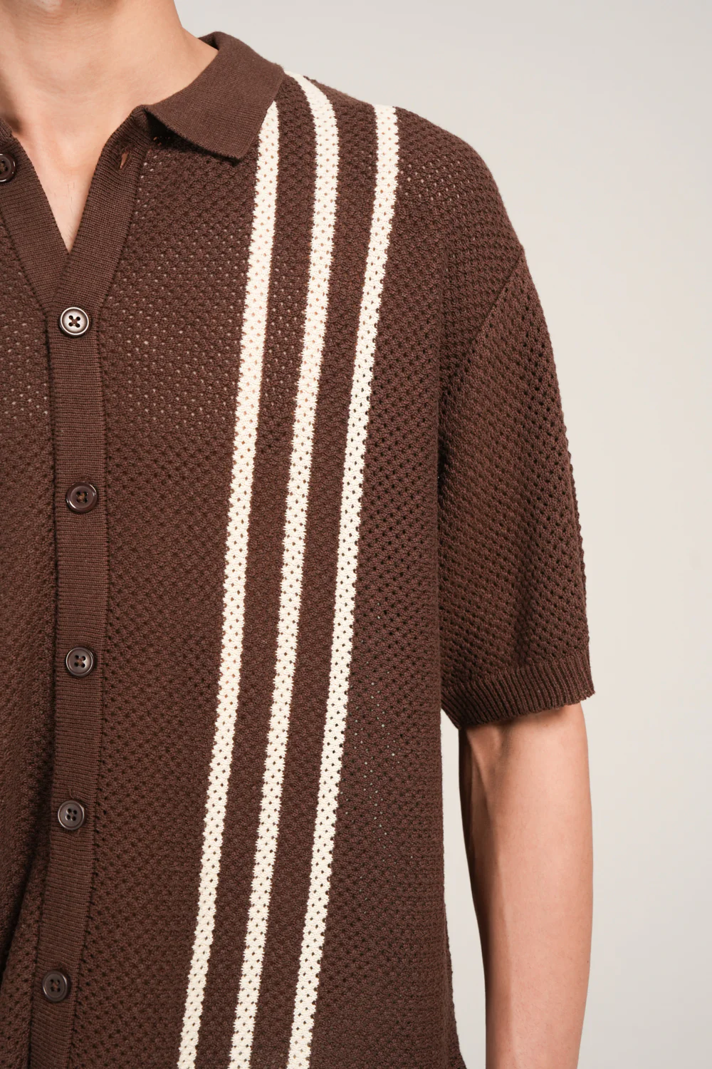 BOXY FIT BUTTON DOWN KNITTED POLO - Image 3