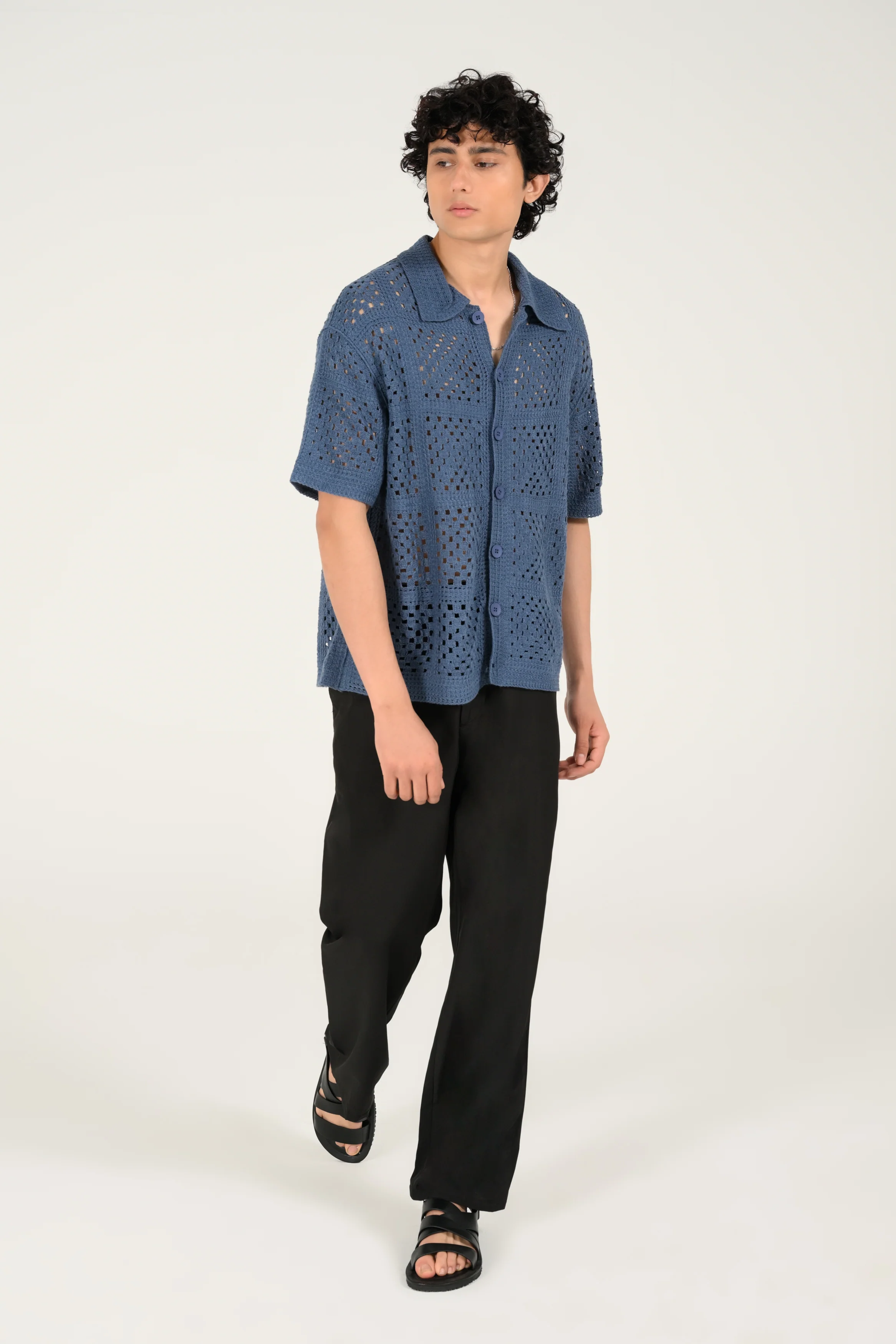 BAGGY FIT BUTTON DOWN KNITTED POLO - Image 6