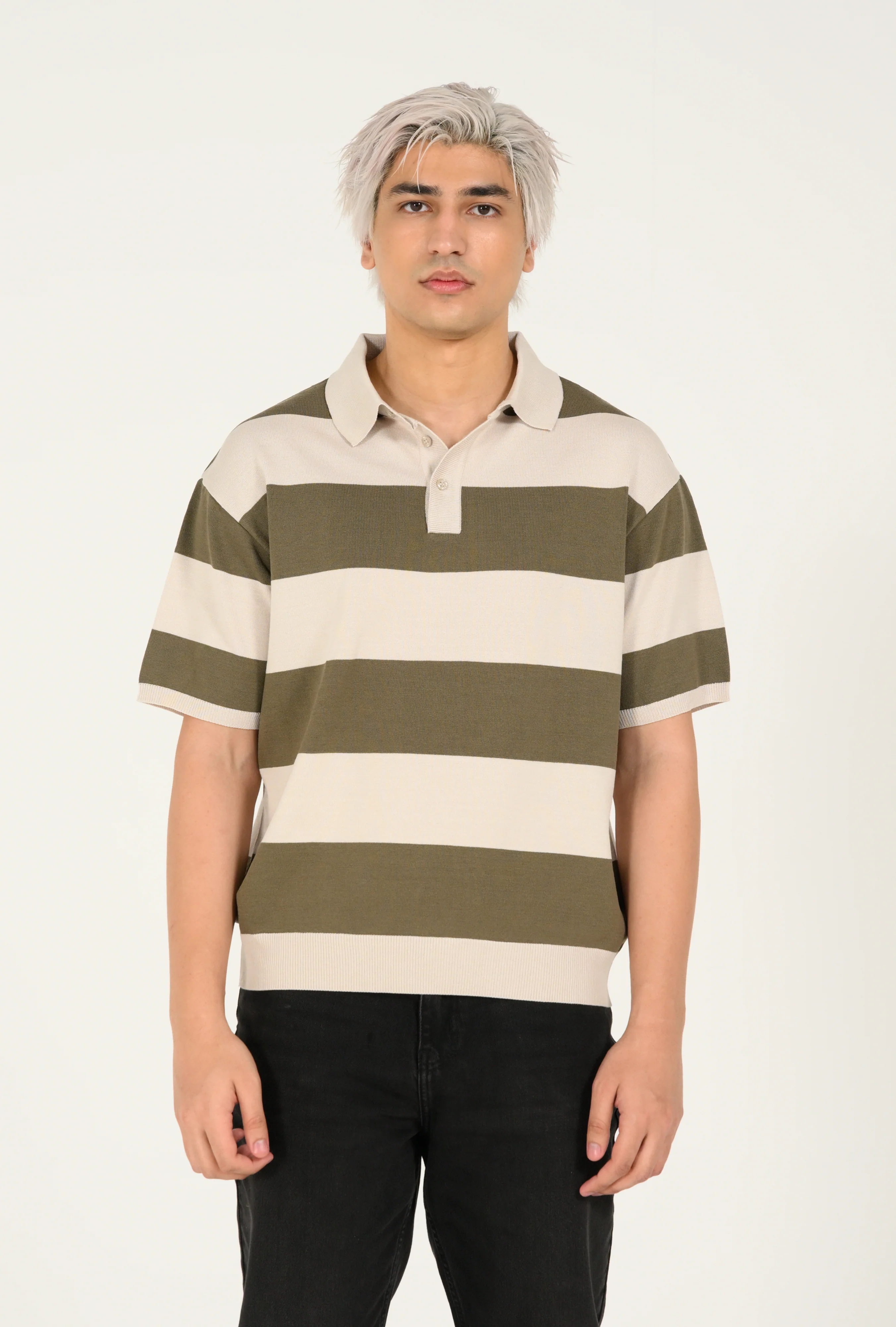 KNITTED STRIPED POLO - Image 2