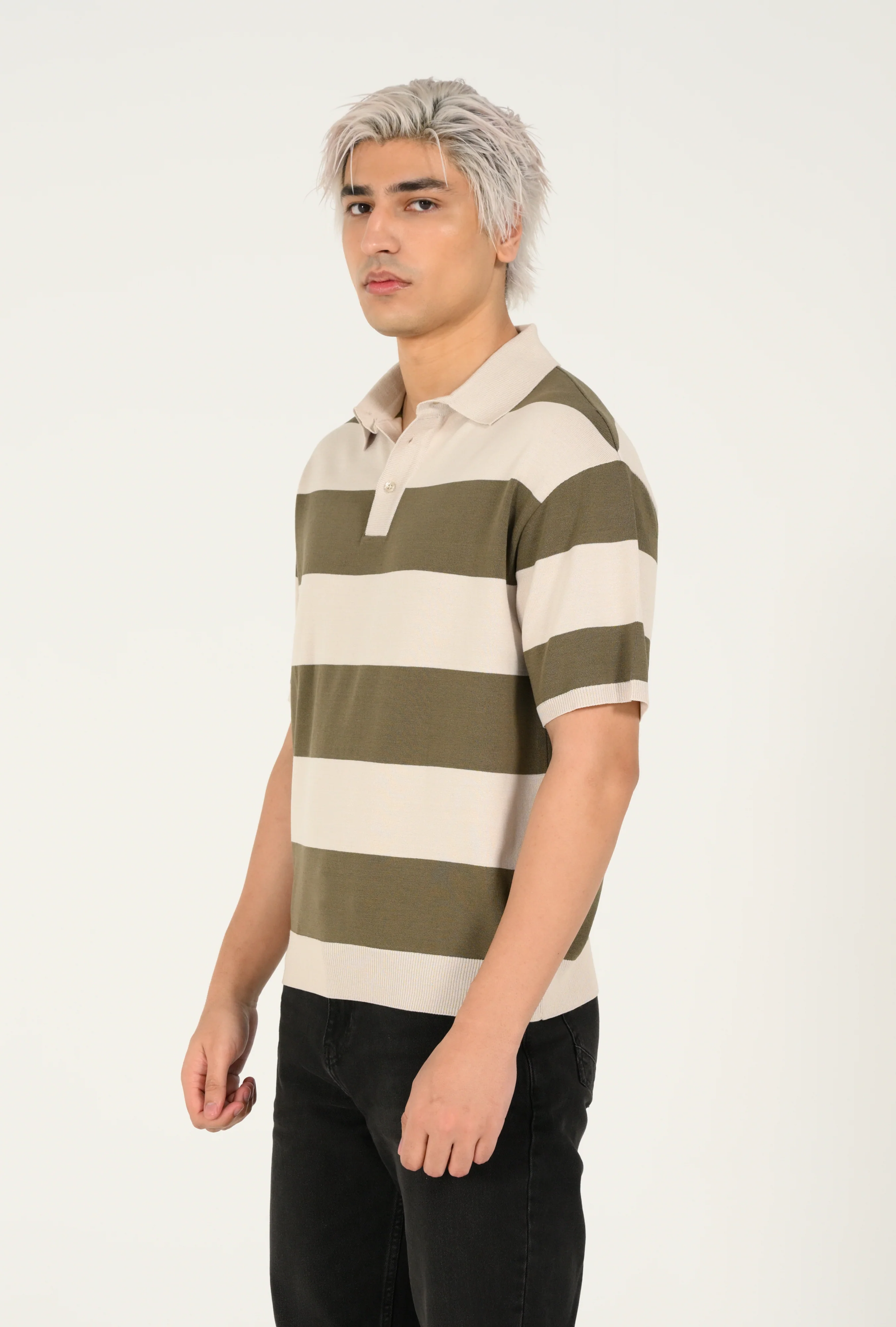 KNITTED STRIPED POLO - Image 5