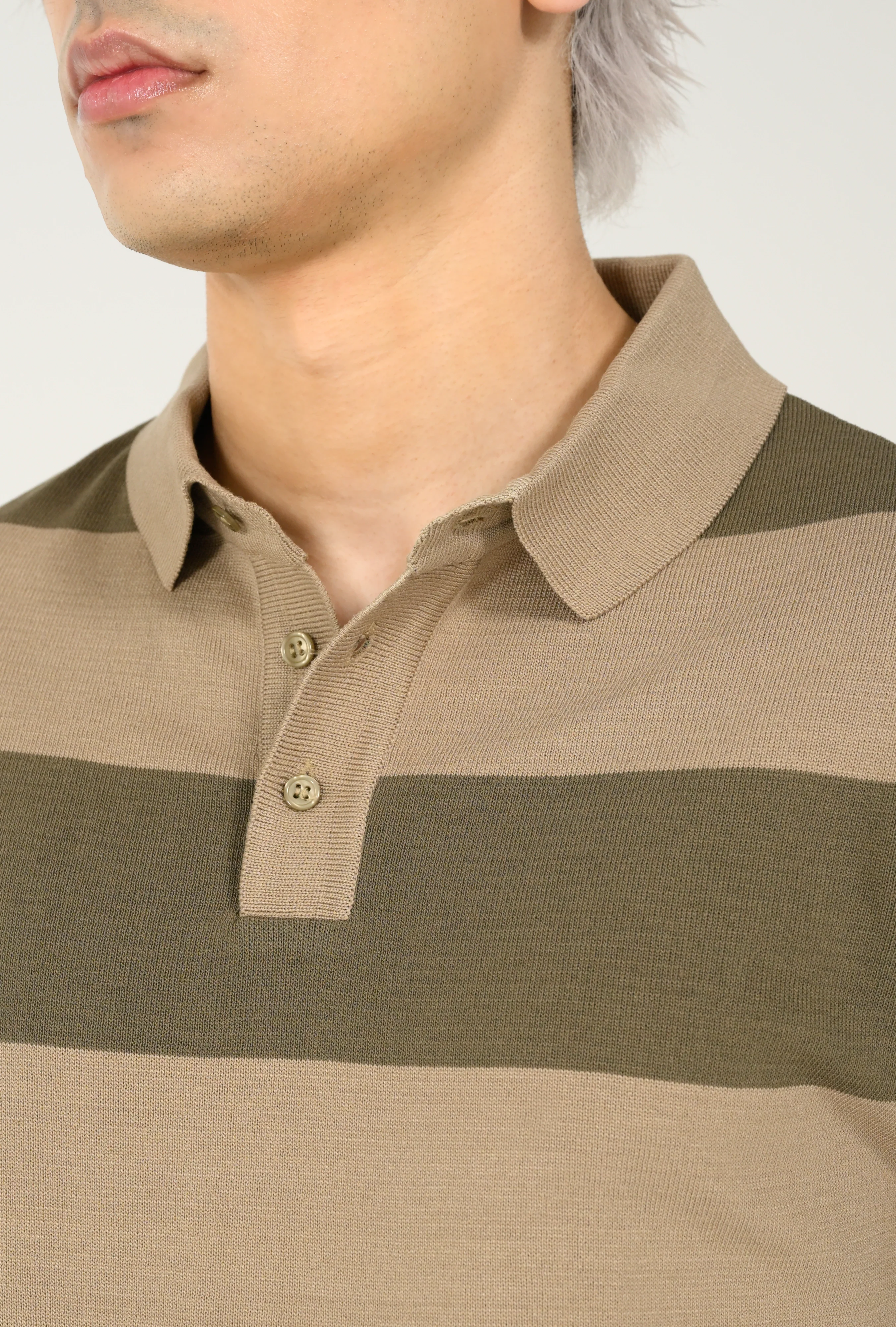 KNITTED STRIPED POLO - Image 3