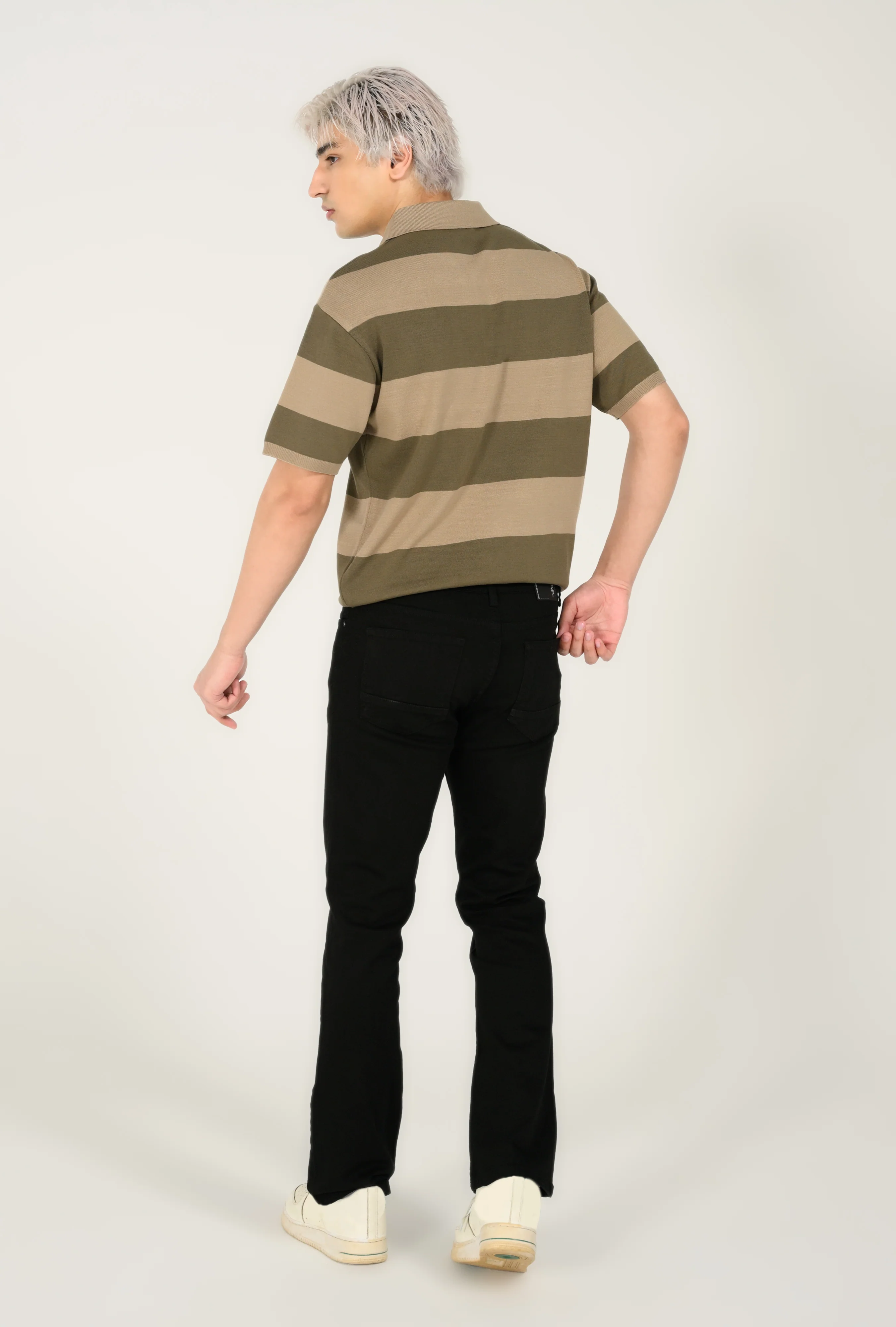 KNITTED STRIPED POLO - Image 4