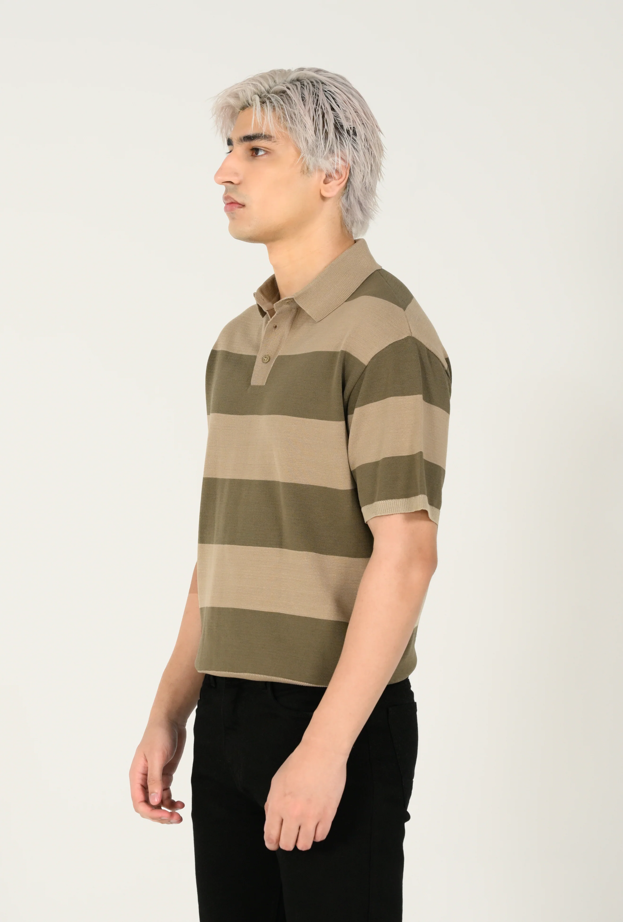 KNITTED STRIPED POLO - Image 6