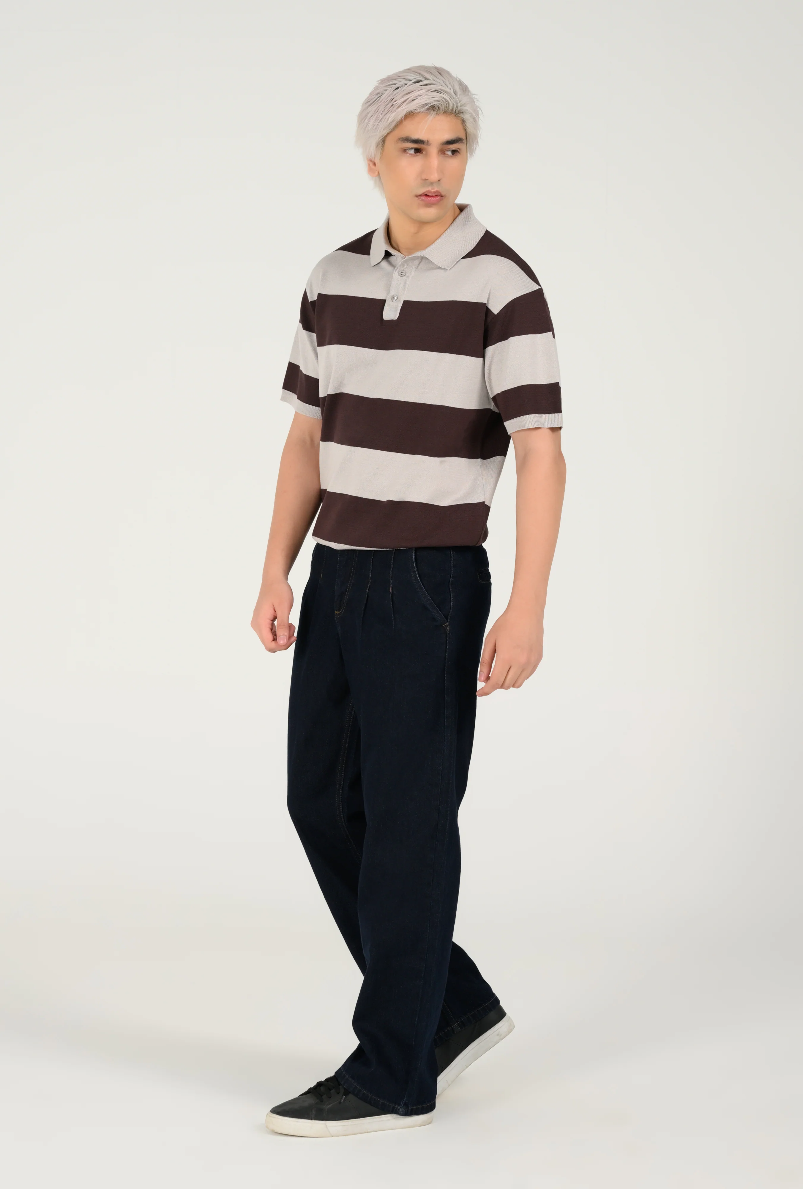 KNITTED STRIPED POLO - Image 4