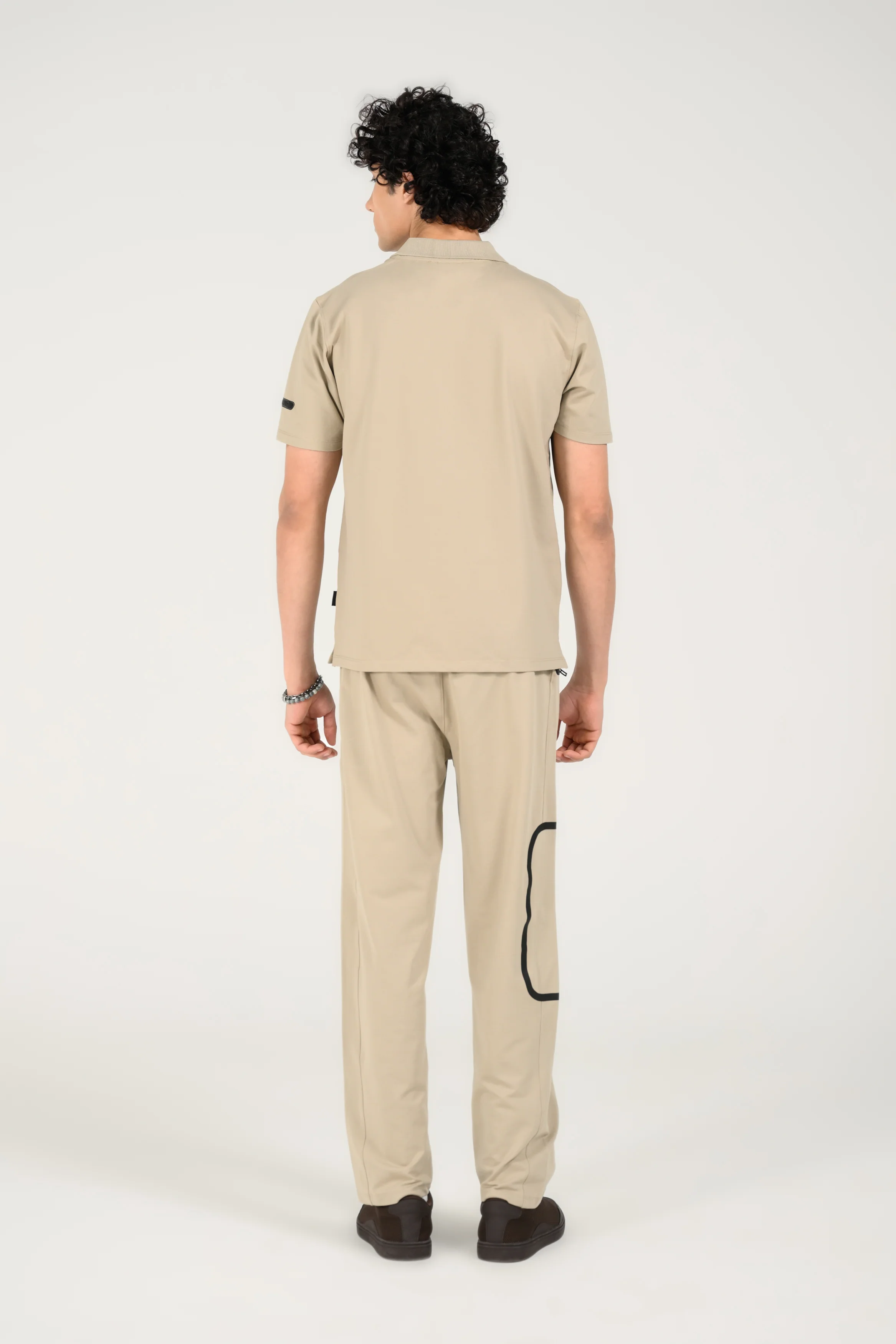 STRETCH TEXTURED ZIP PLACKET POLO - Image 3