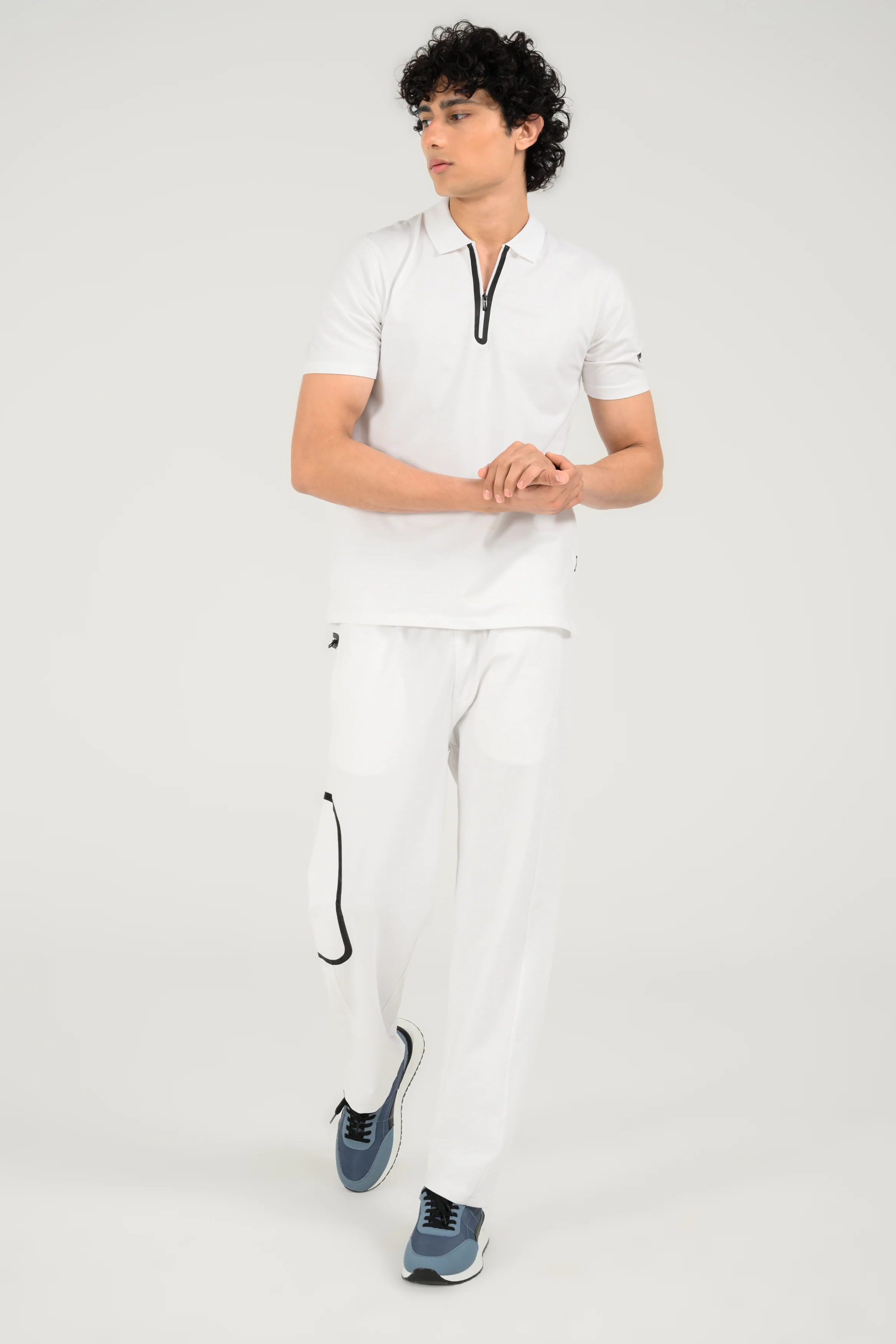 STRETCH TEXTURED ZIP PLACKET POLO - Image 7