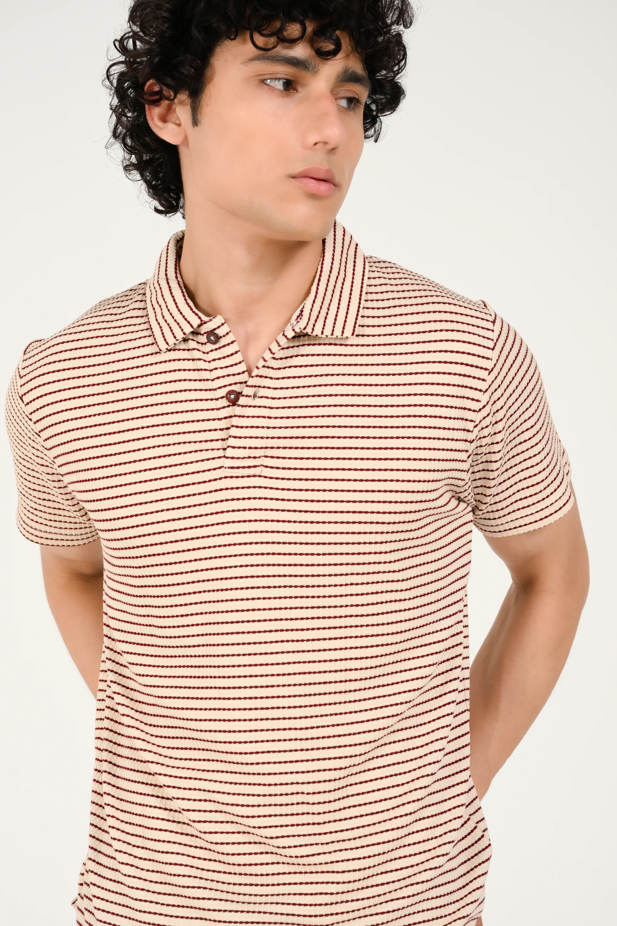 TEXTURED STRIPED POLO - Image 4