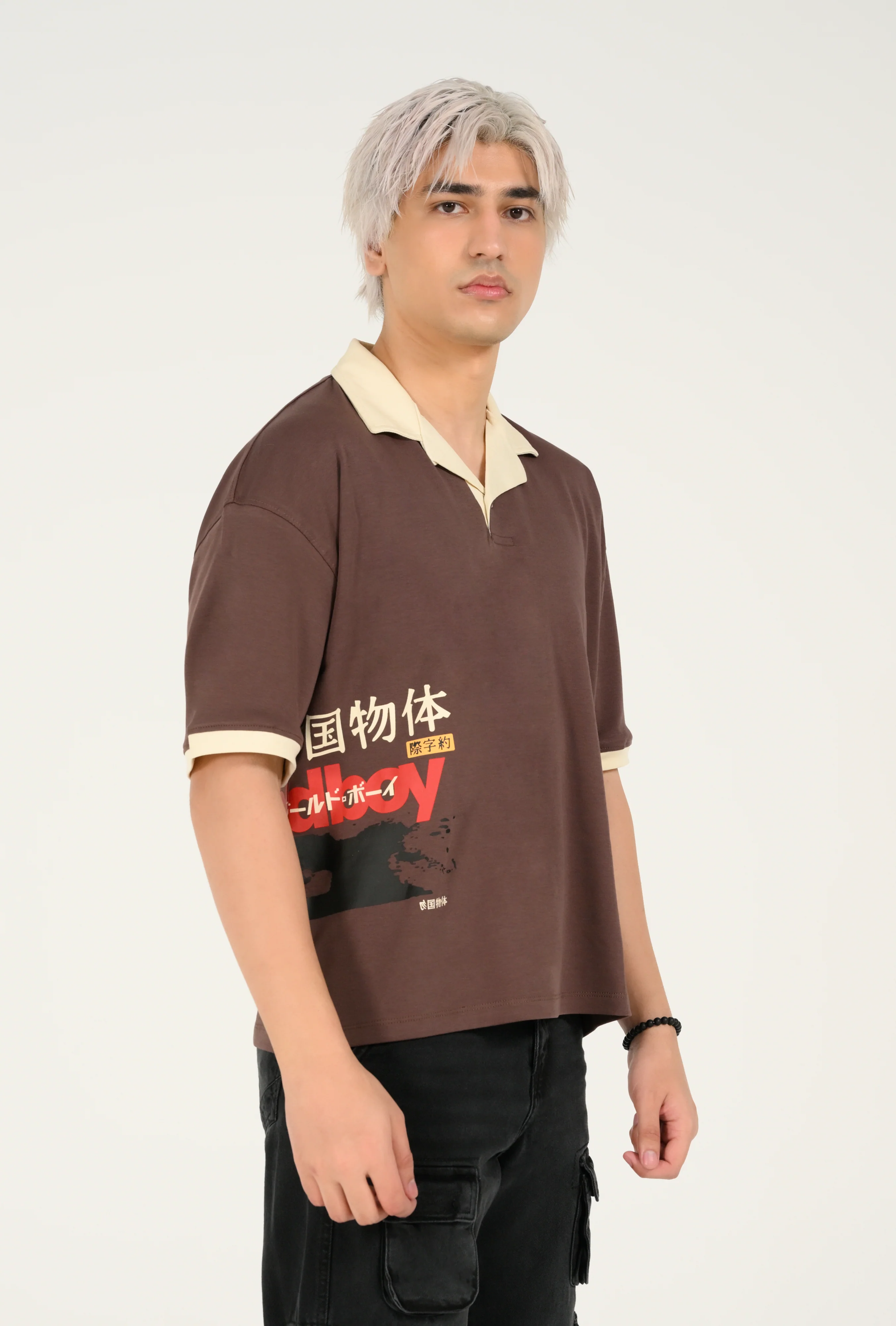 BOXY FIT CONTRAST RESORT COLLAR GRAPHIC POLO - Image 2