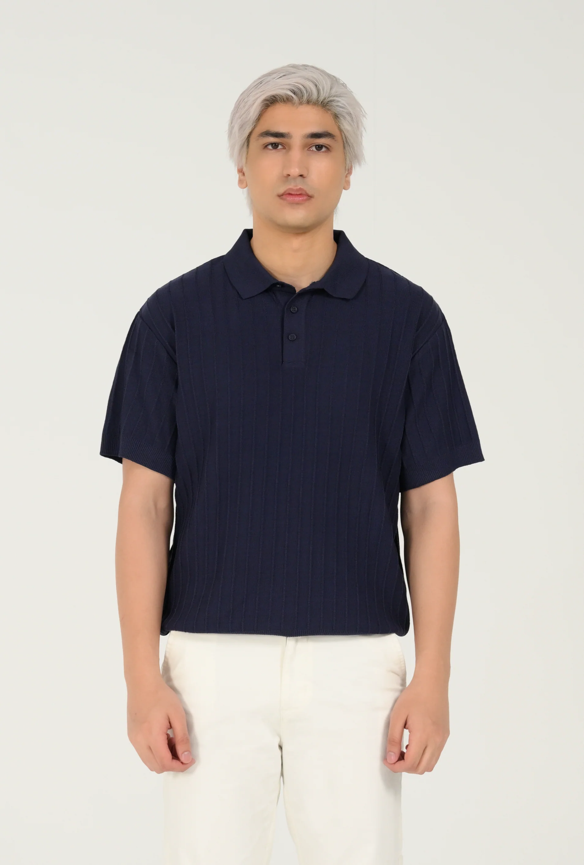 RELAXED FIT KNITTED POLO - Image 4