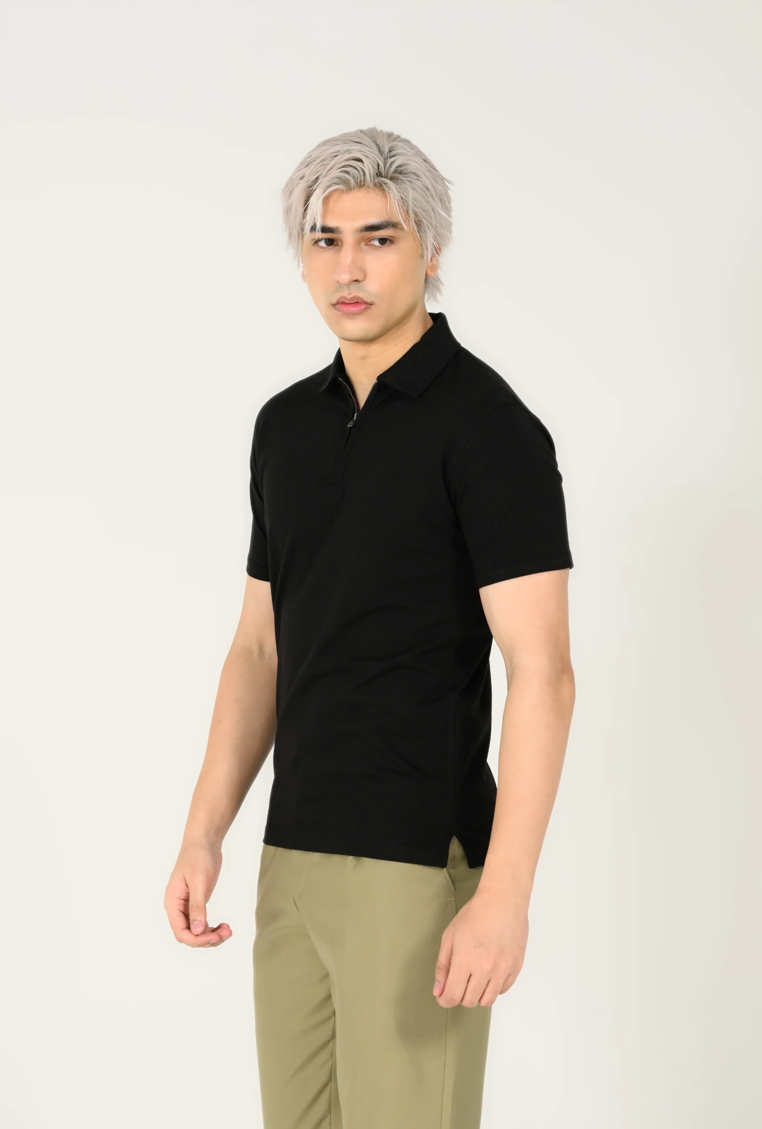 MODAL CLOUD FEEL ZIP PLACKET POLO - Image 2