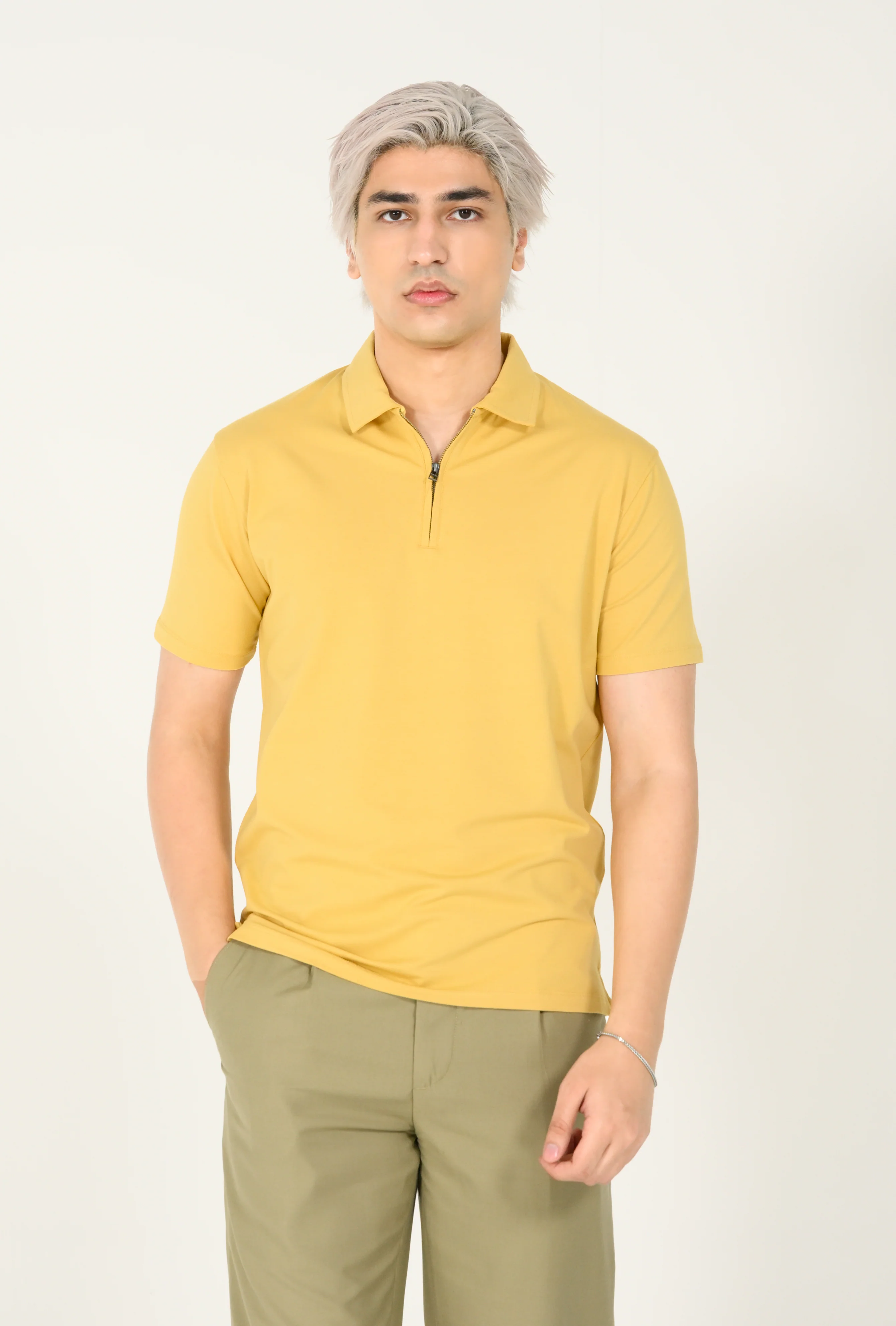 MODAL CLOUD FEEL ZIP PLACKET POLO - Image 4