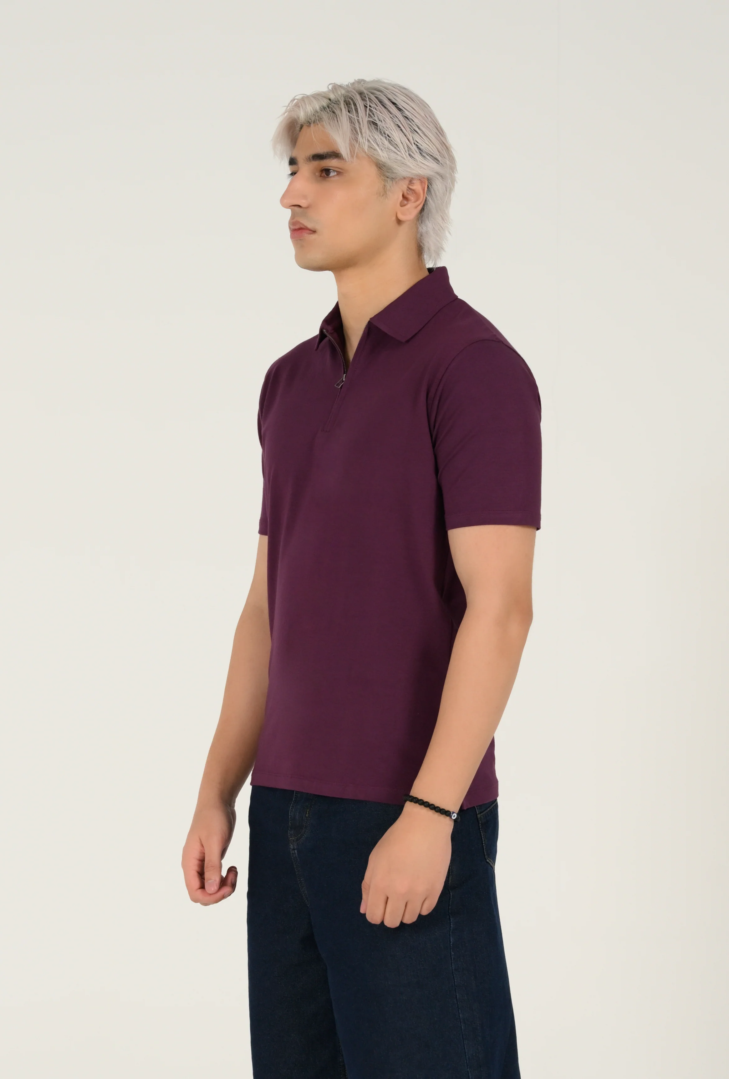 MODAL CLOUD FEEL ZIP PLACKET POLO - Image 3