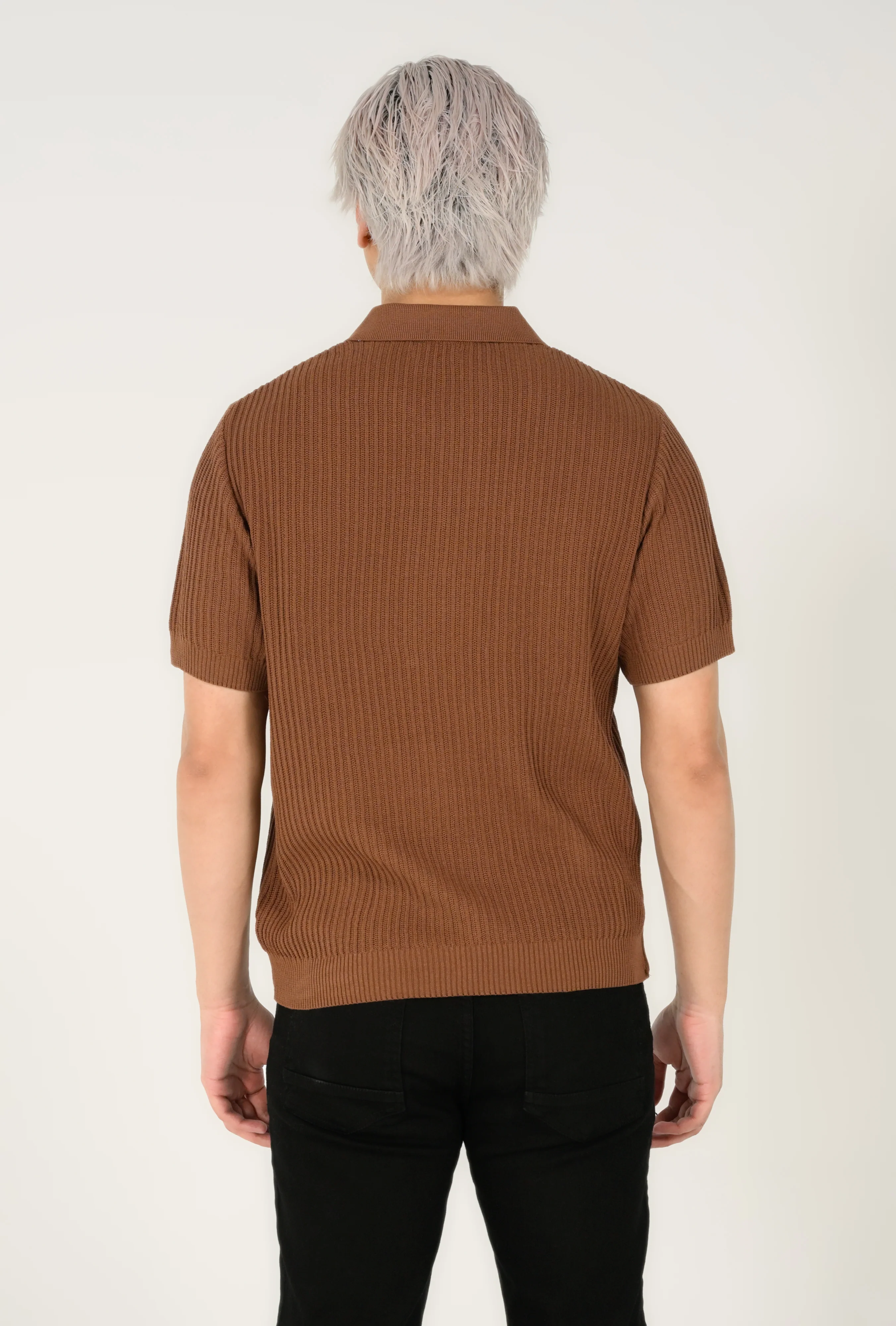 ZIP PLACKET KNITTED POLO - Image 4