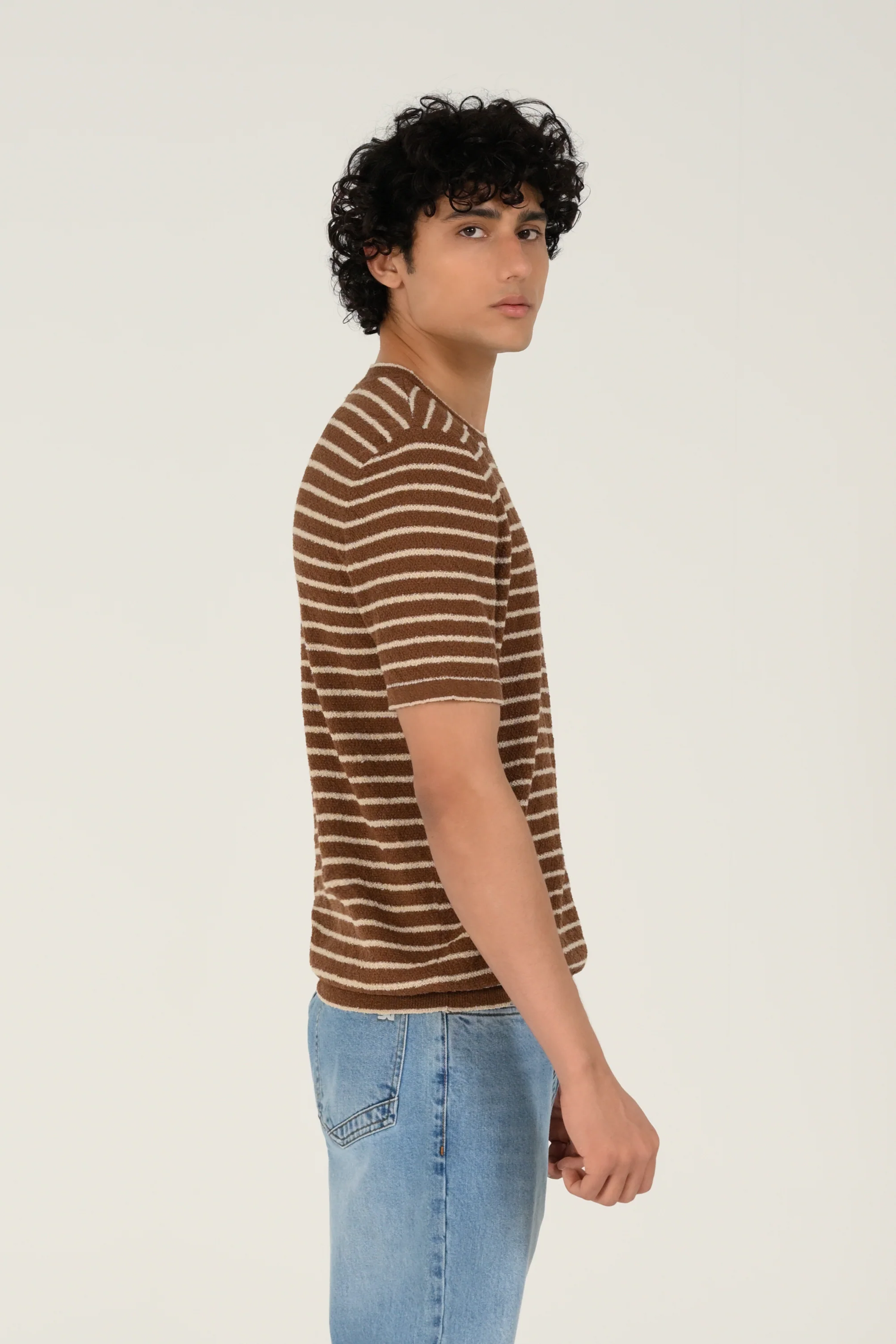 TEXTURED STRIPED KNITTED TEE - Image 2