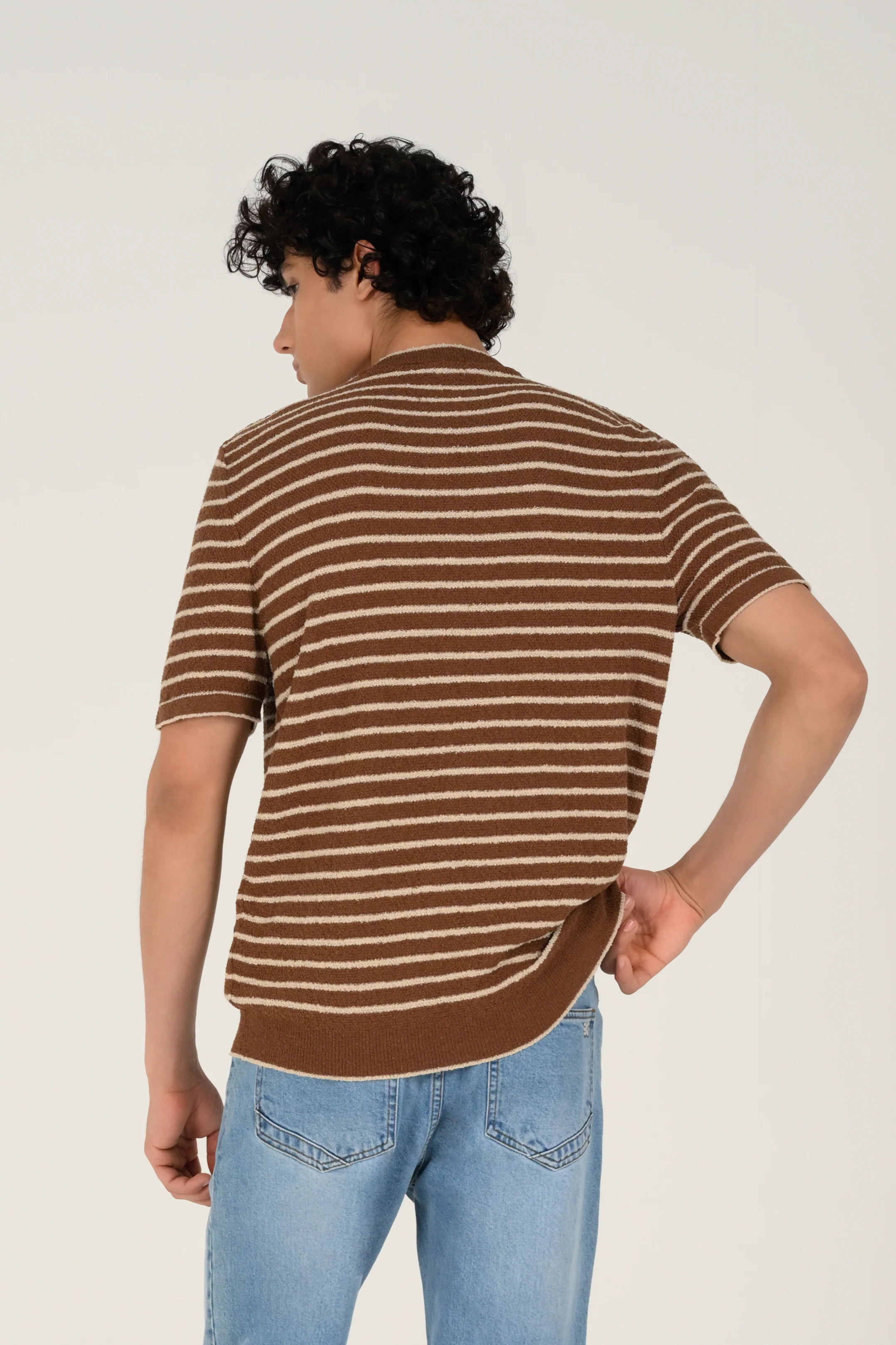 TEXTURED STRIPED KNITTED TEE - Image 3