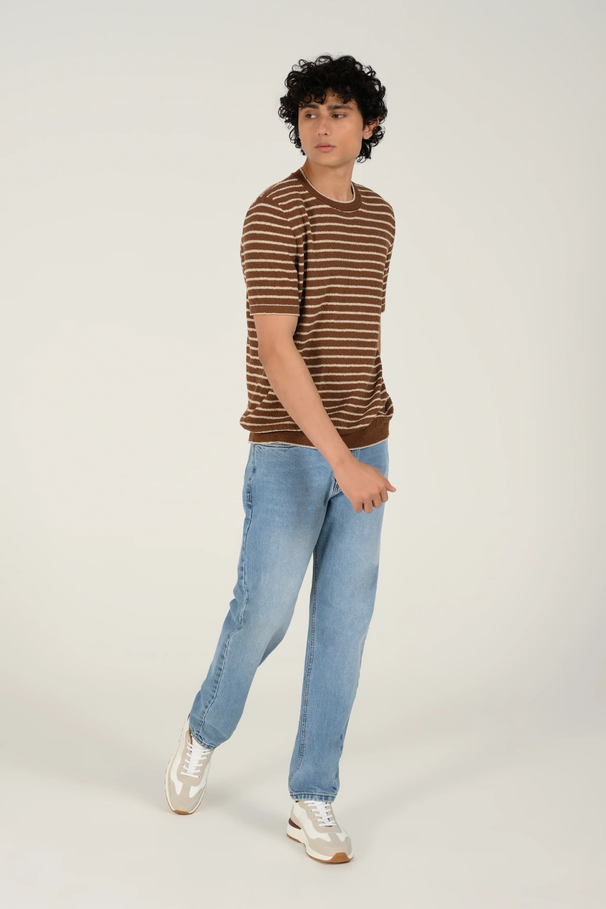 TEXTURED STRIPED KNITTED TEE - Image 4