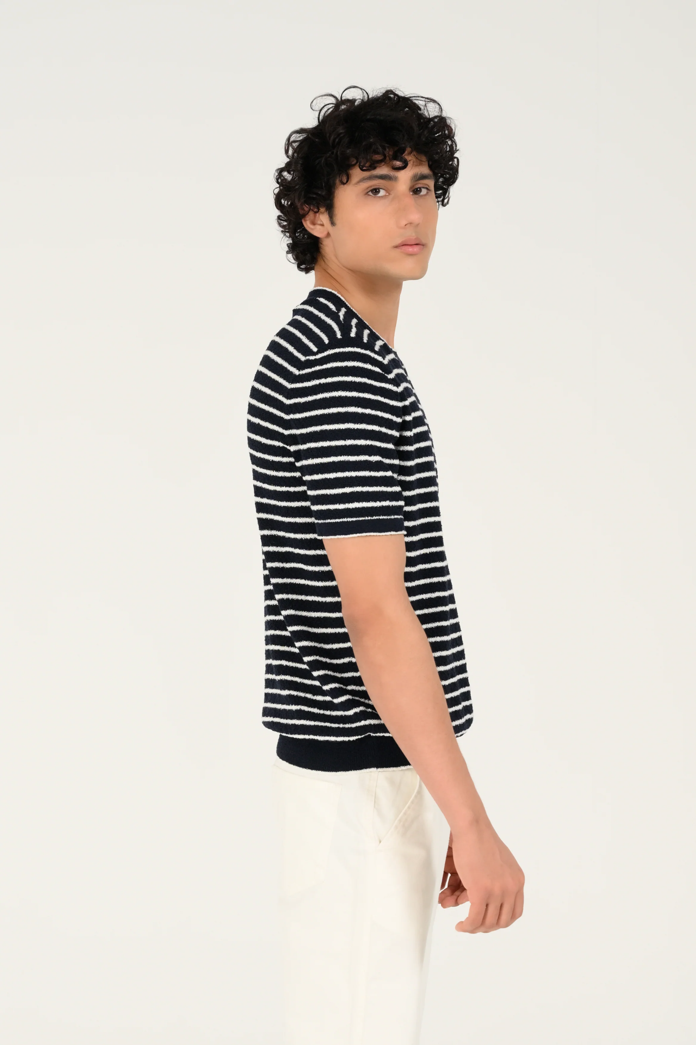 TEXTURED STRIPED KNITTED TEE - Image 3