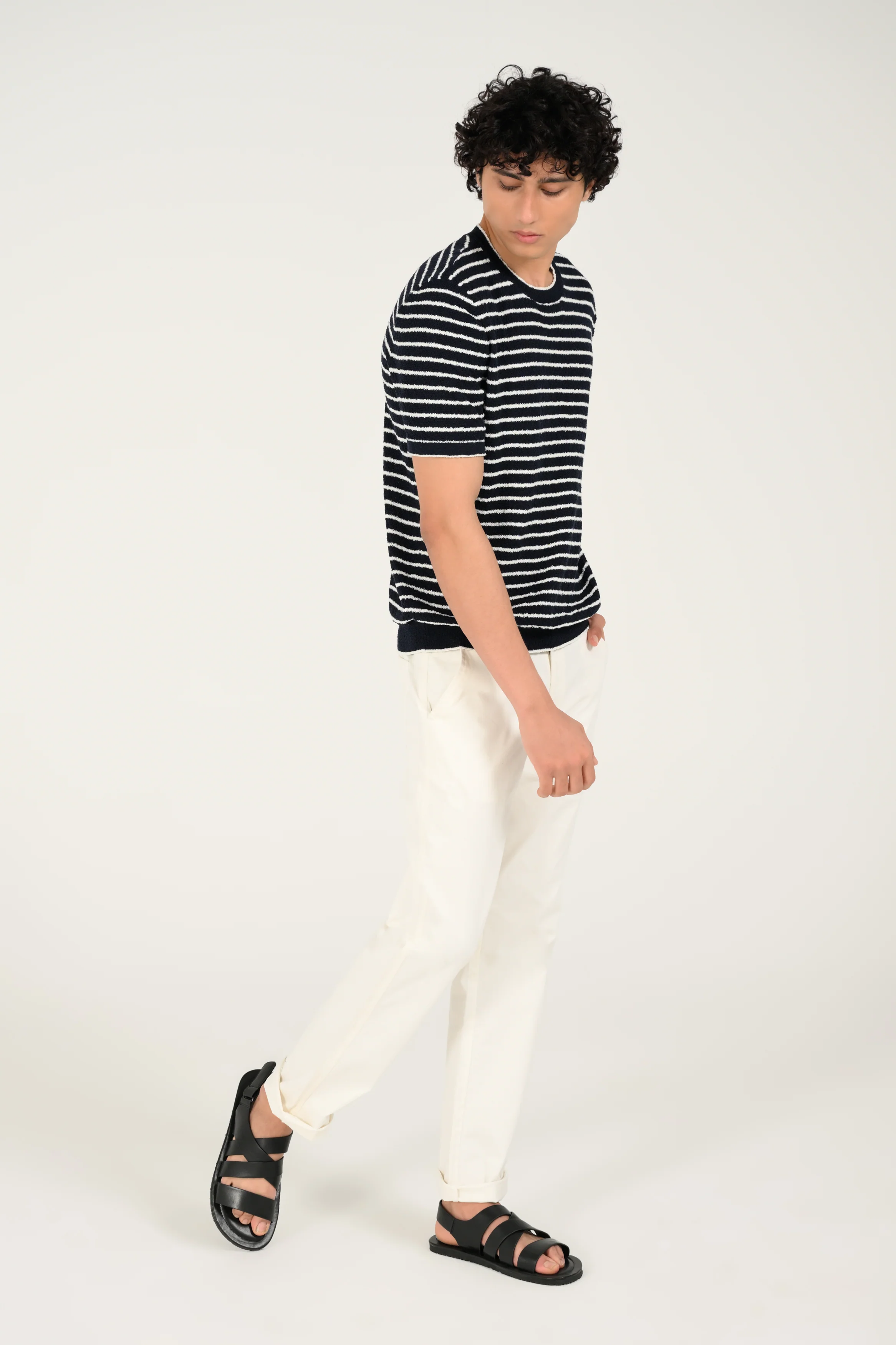 TEXTURED STRIPED KNITTED TEE - Image 5