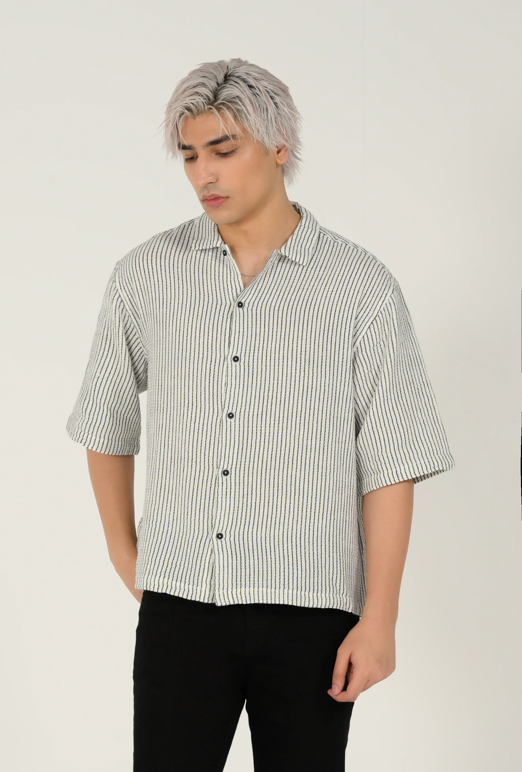 BOXY FIT DOBBY SHIRT - Image 5