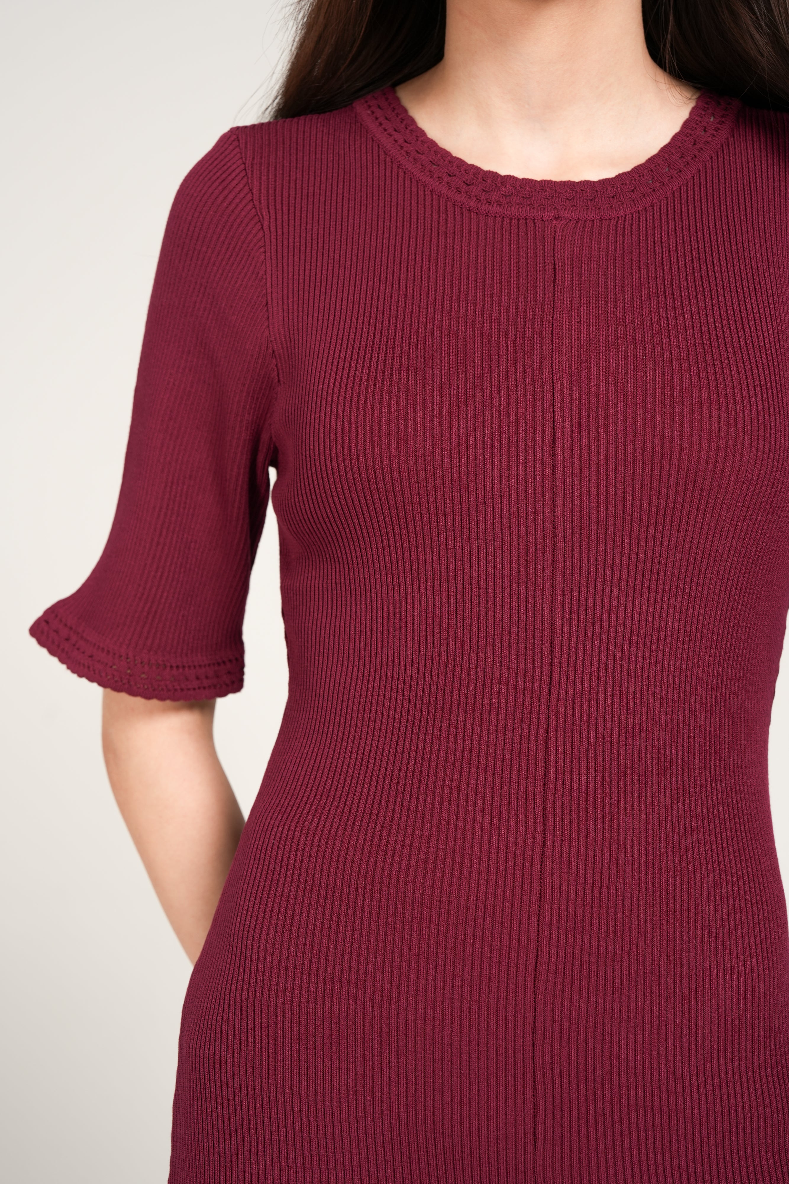 KNIT LACE DETAIL DRESS - Image 2