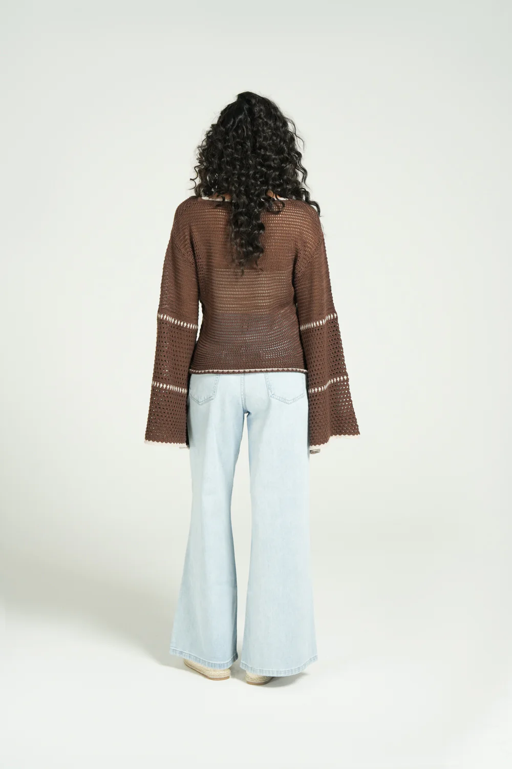 CROCHET KNIT TOP WITH BELL SLEEVES - Image 3