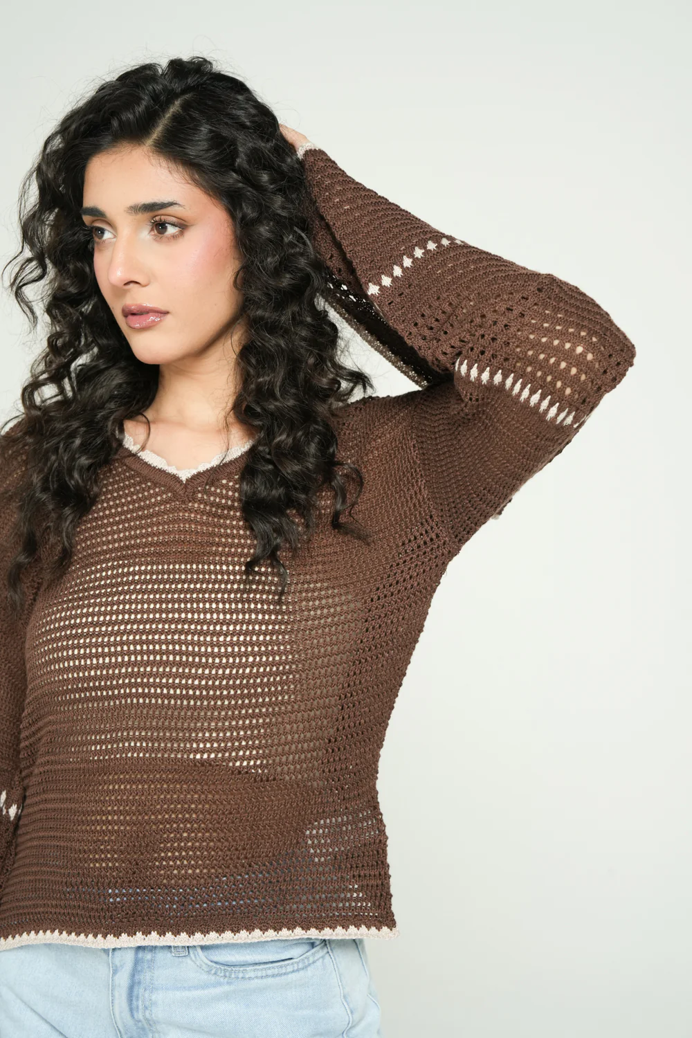 CROCHET KNIT TOP WITH BELL SLEEVES - Image 4