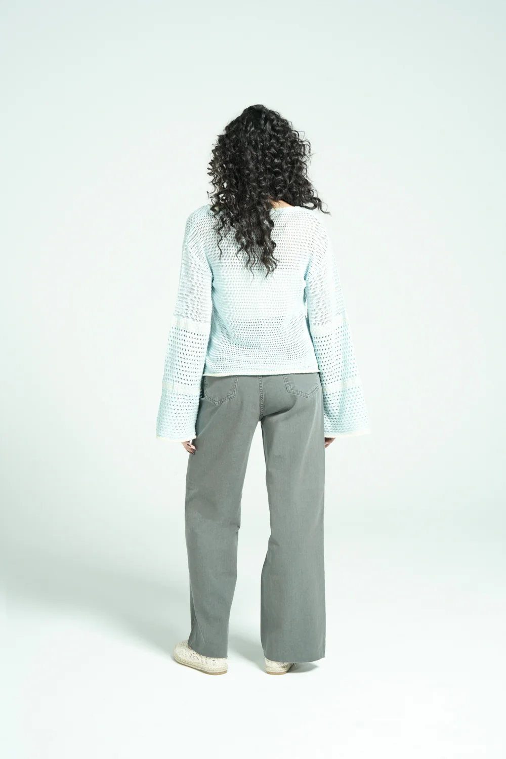 CROCHET KNIT TOP WITH BELL SLEEVES - Image 3