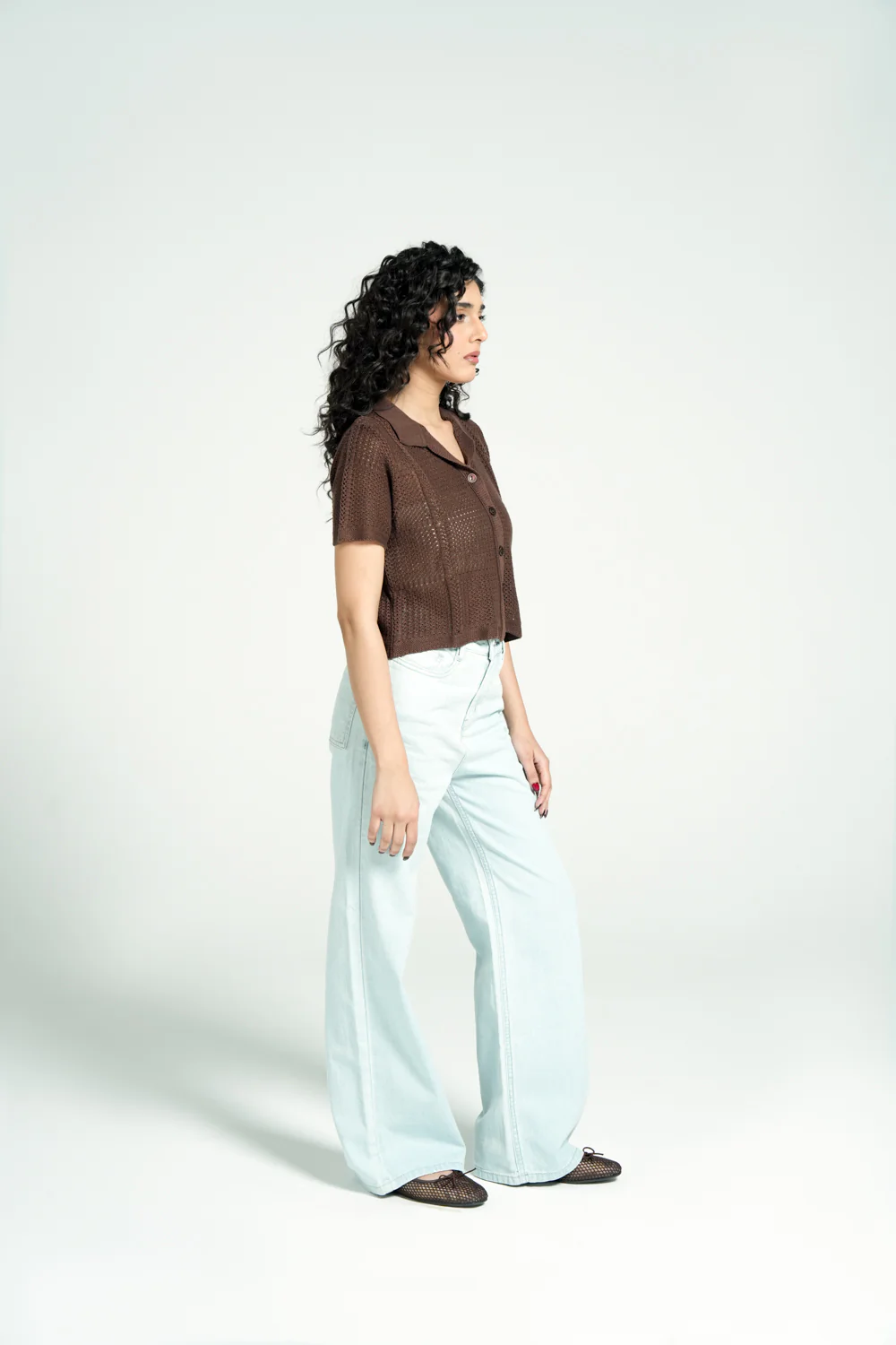 CROCHET KNIT BUTTON DOWN TOP - Image 2