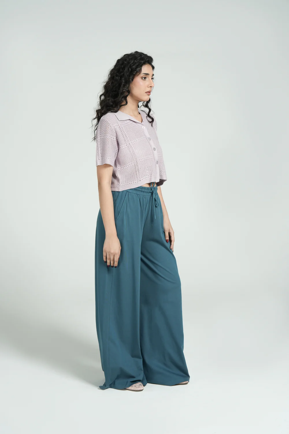 CROCHET KNIT BUTTON DOWN TOP - Image 2