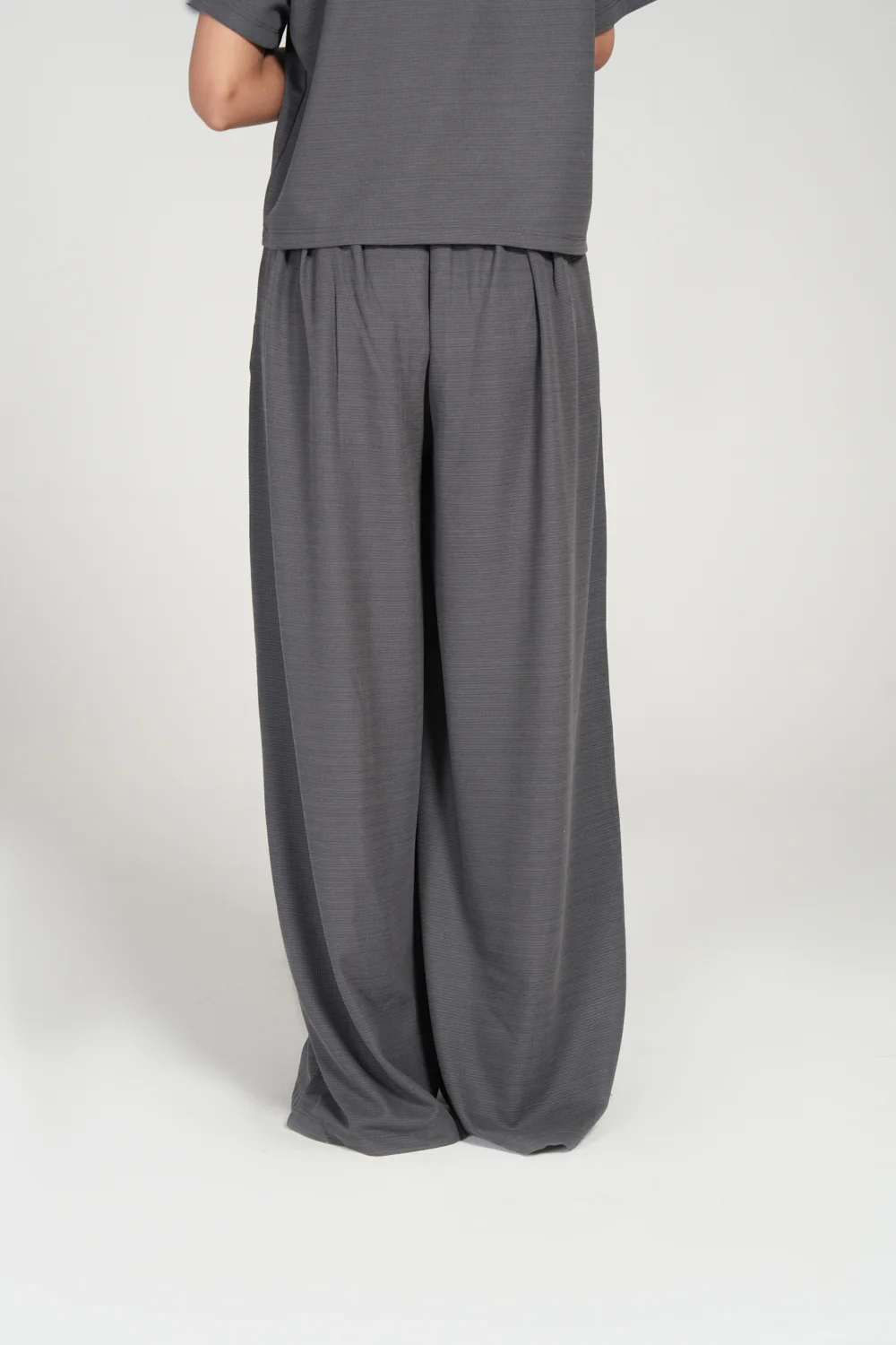 TEXTURED WIDE LEG TROUSERS - Image 3