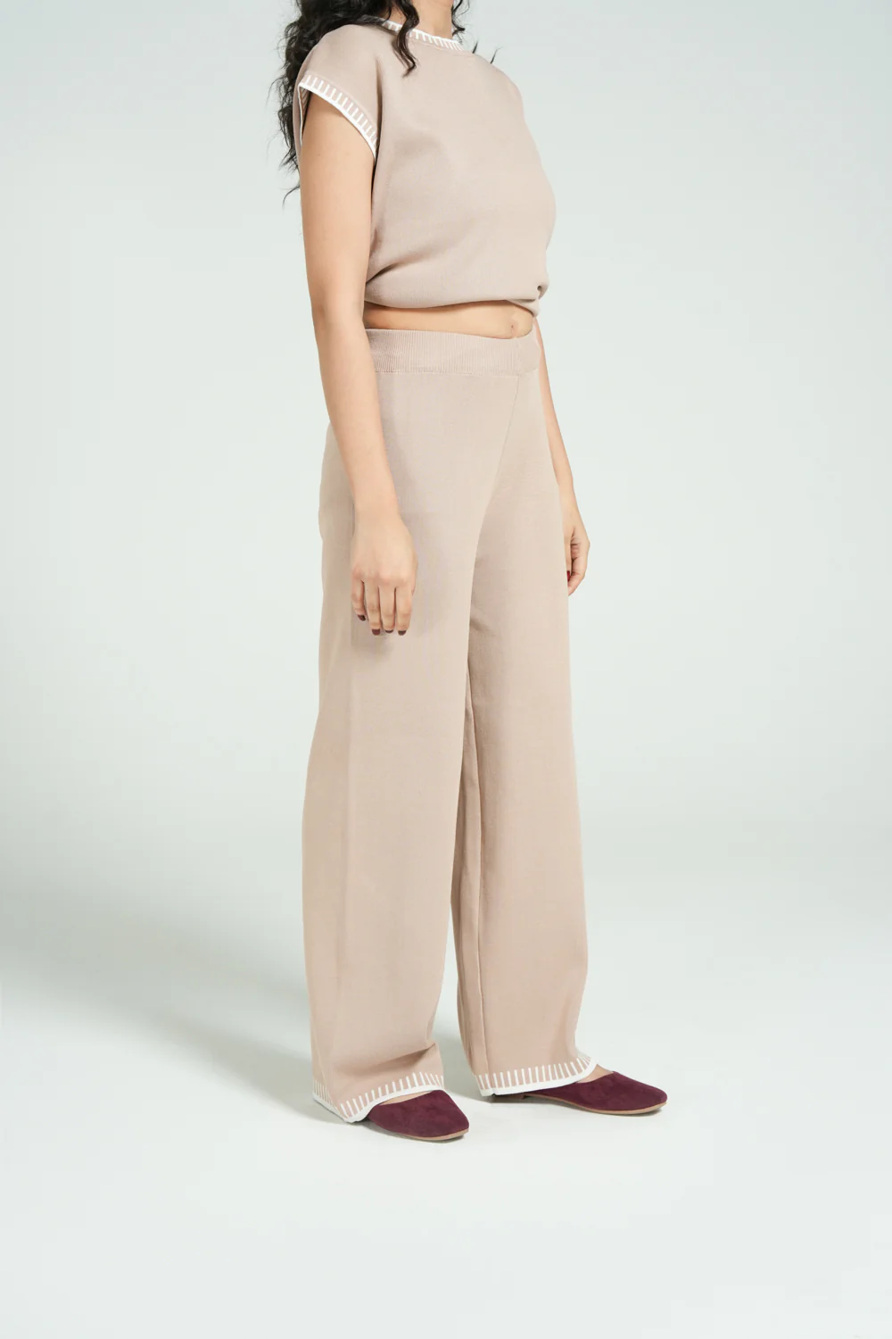 CONTRAST KNIT TROUSER - Image 2