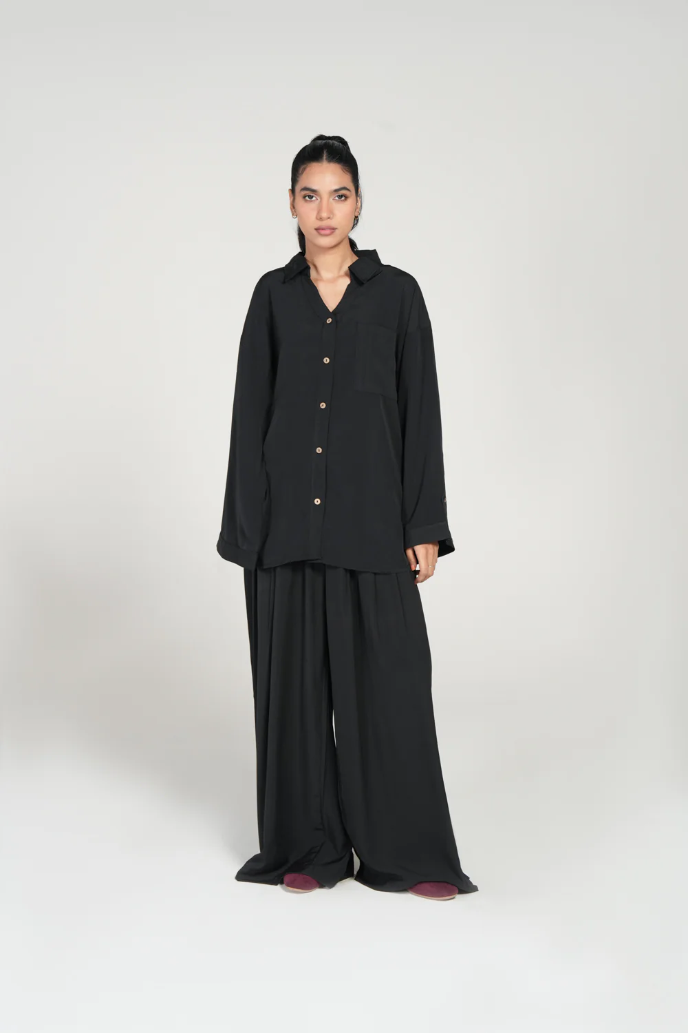 WIDE LEG PLEATED PANTS - Image 2
