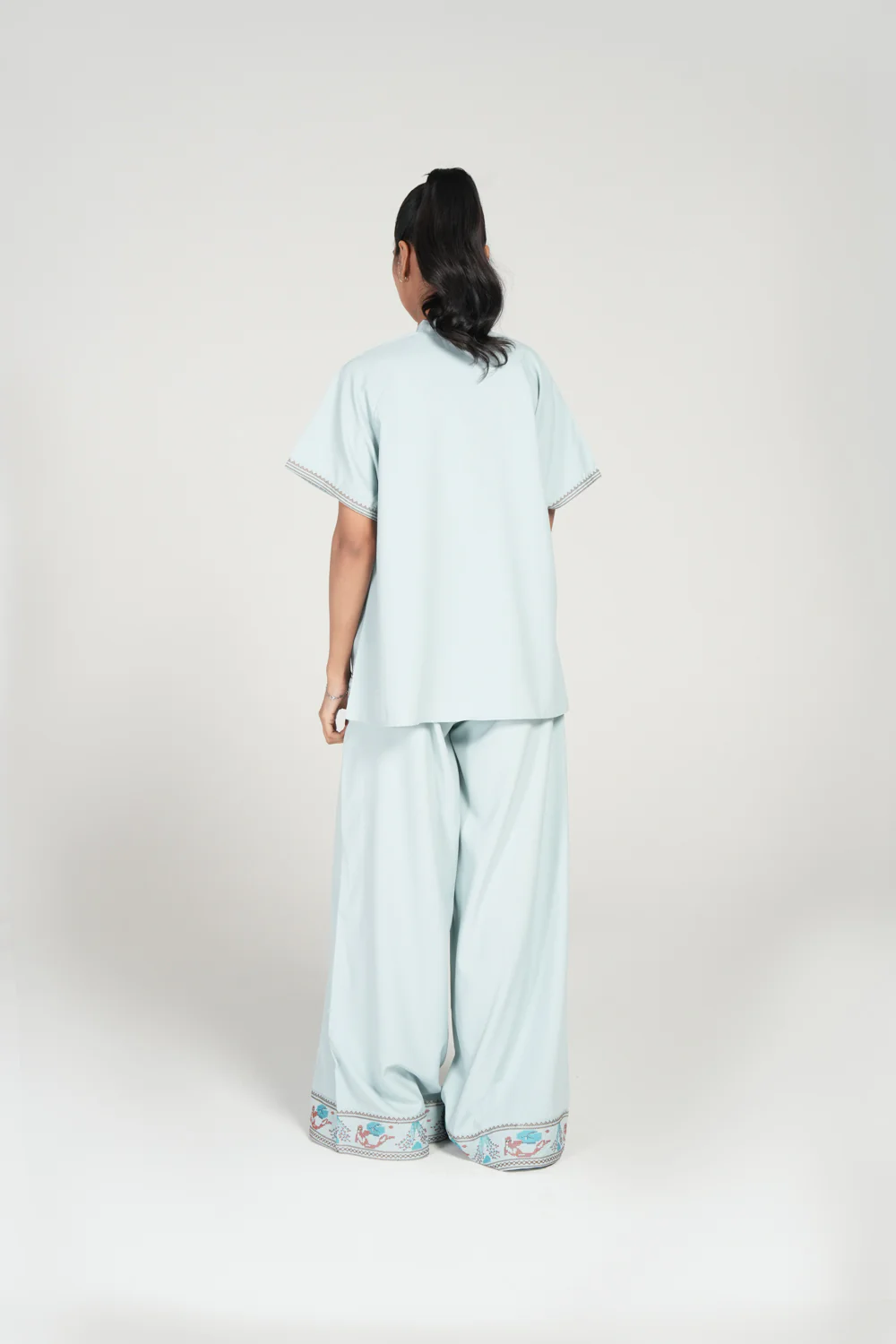 EMBROIDERED WIDE LEG TROUSERS - Image 2
