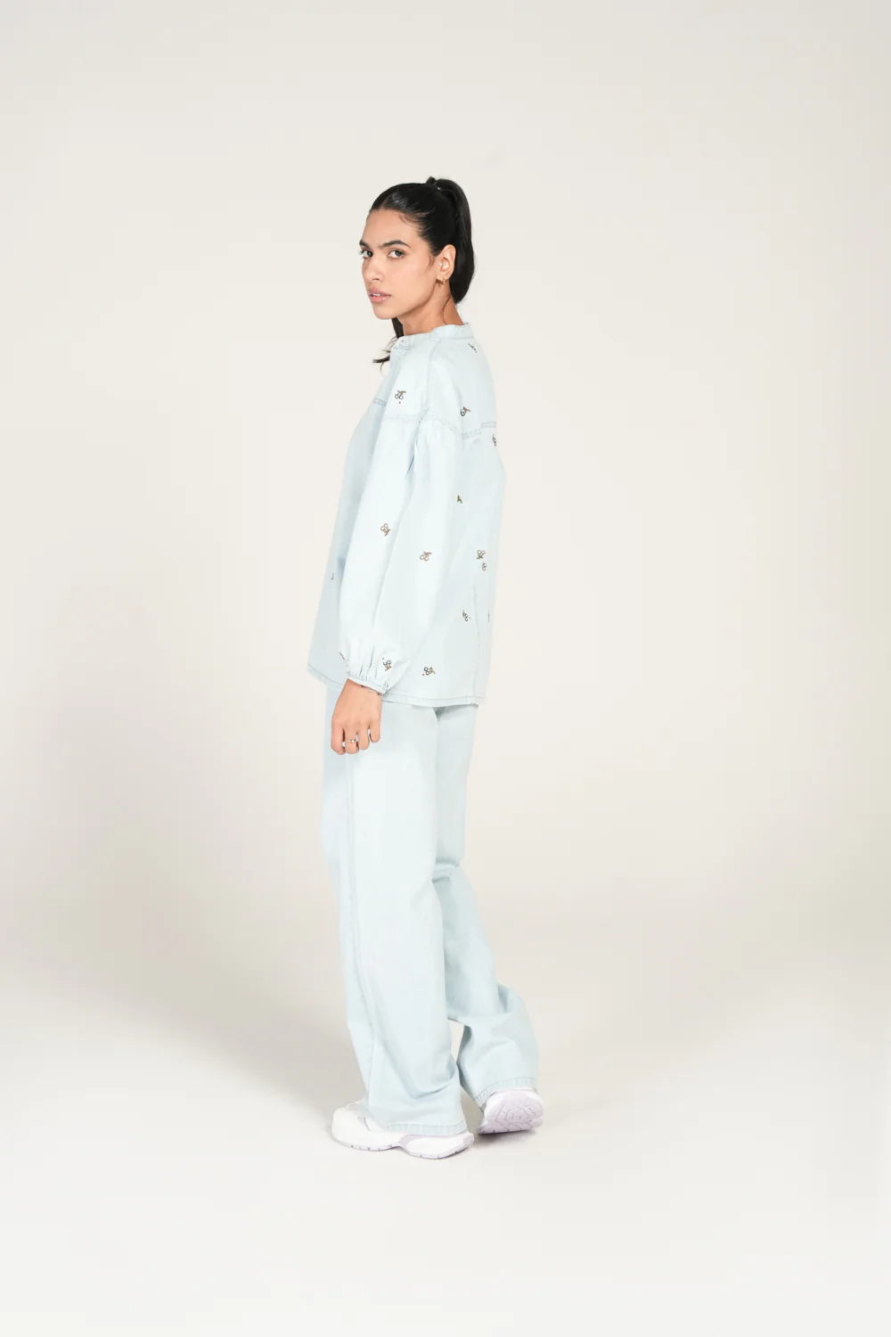 EMBROIDERED DENIM TOP - Image 2