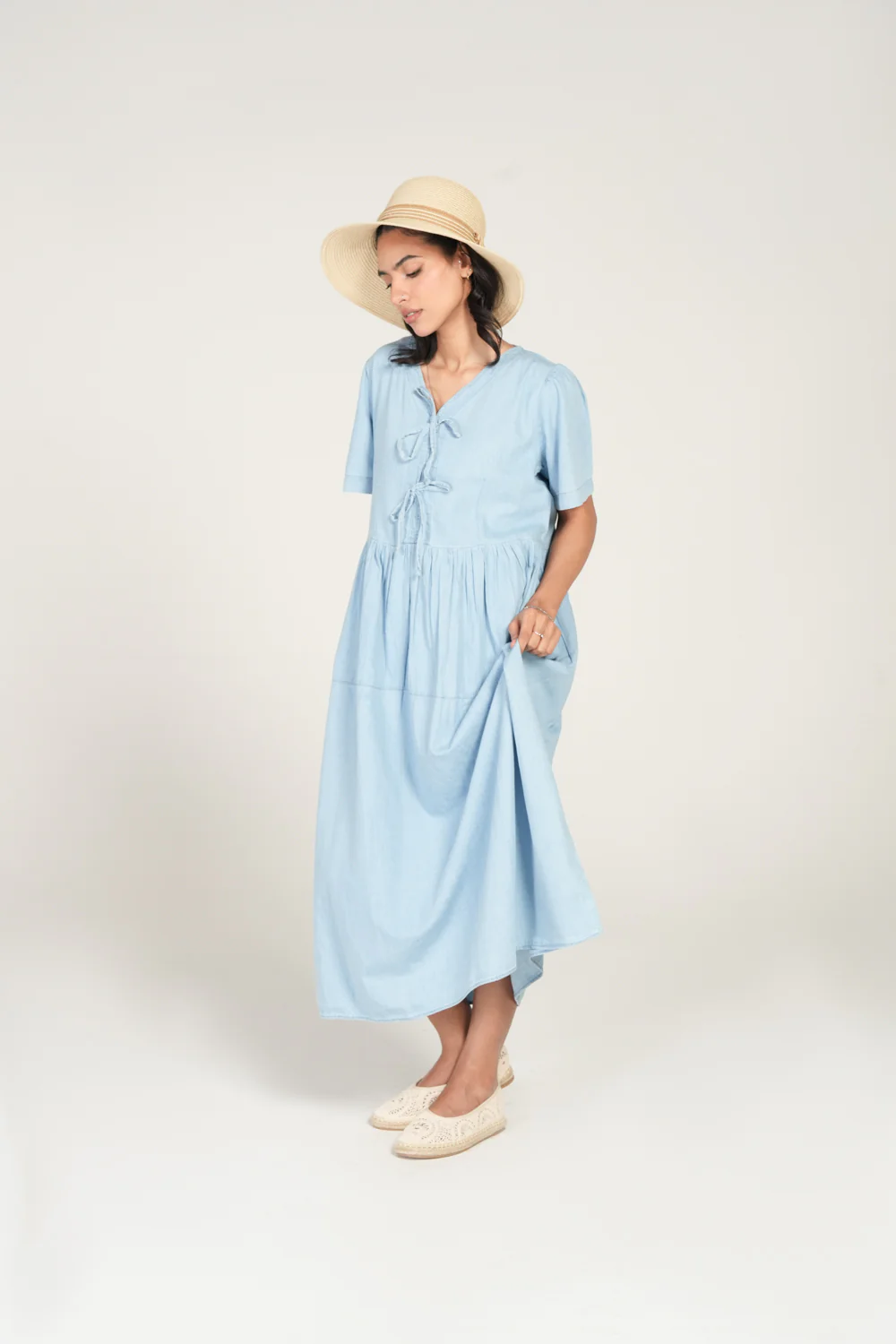 TIERED DENIM DRESS - Image 2