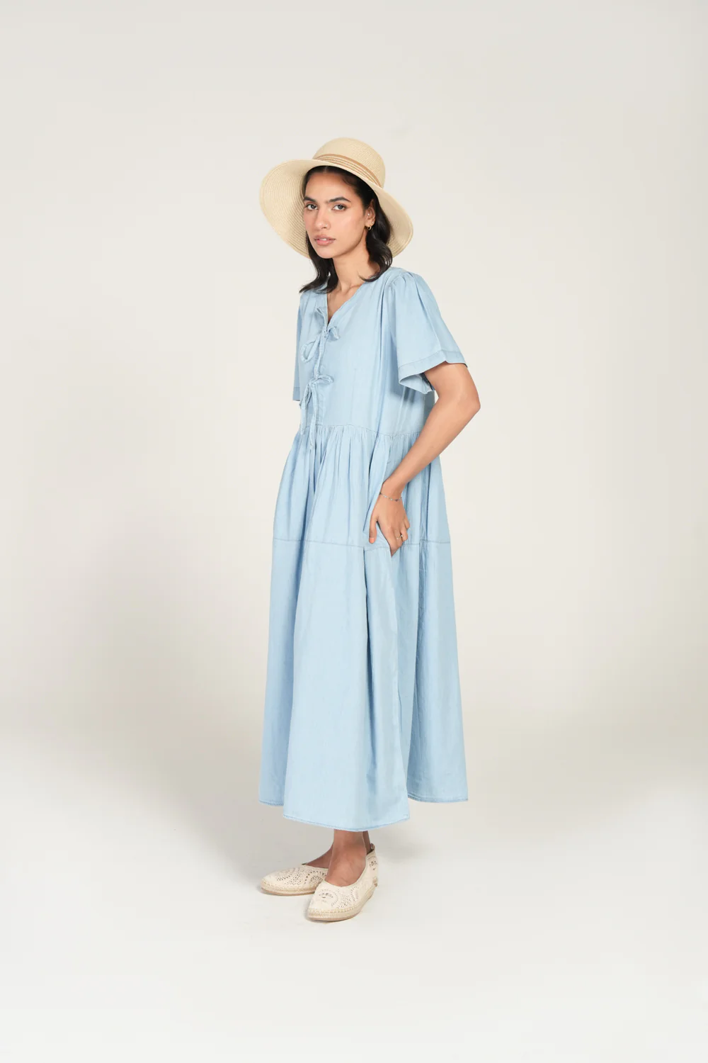 TIERED DENIM DRESS - Image 5