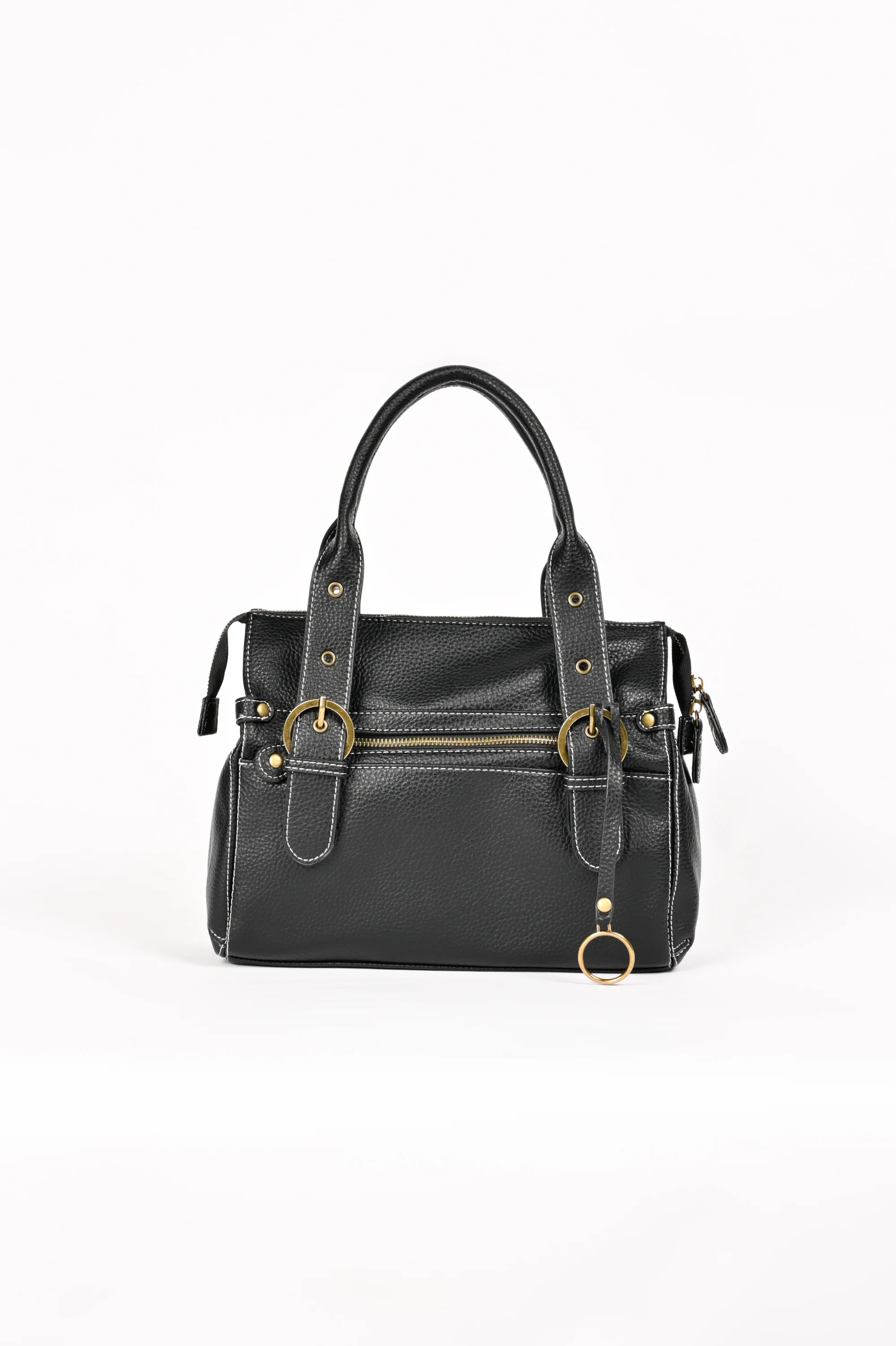 TEXTURED BUCKLE HAND BAG - Image 2