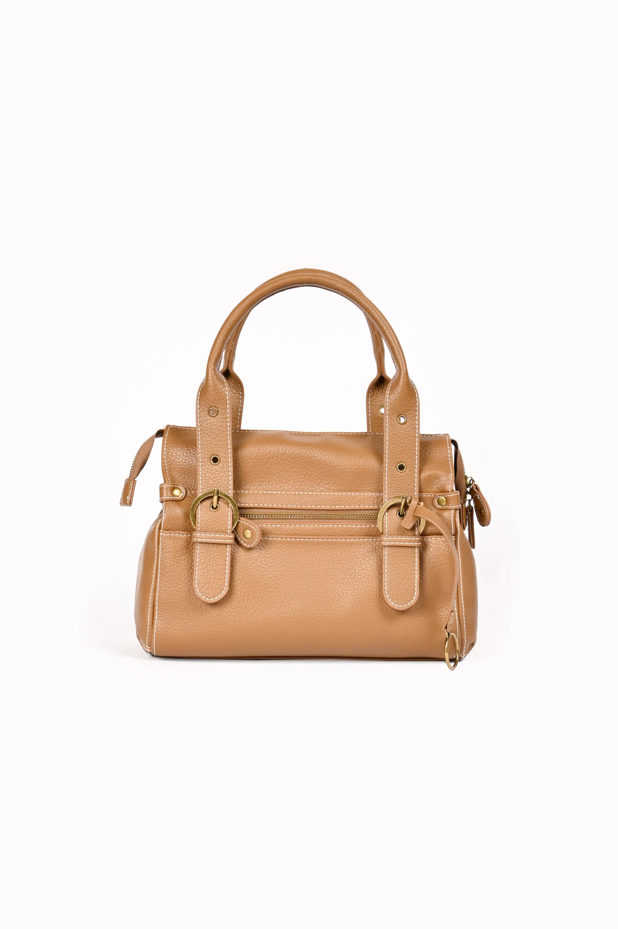 TEXTURED BUCKLE HAND BAG - Image 2