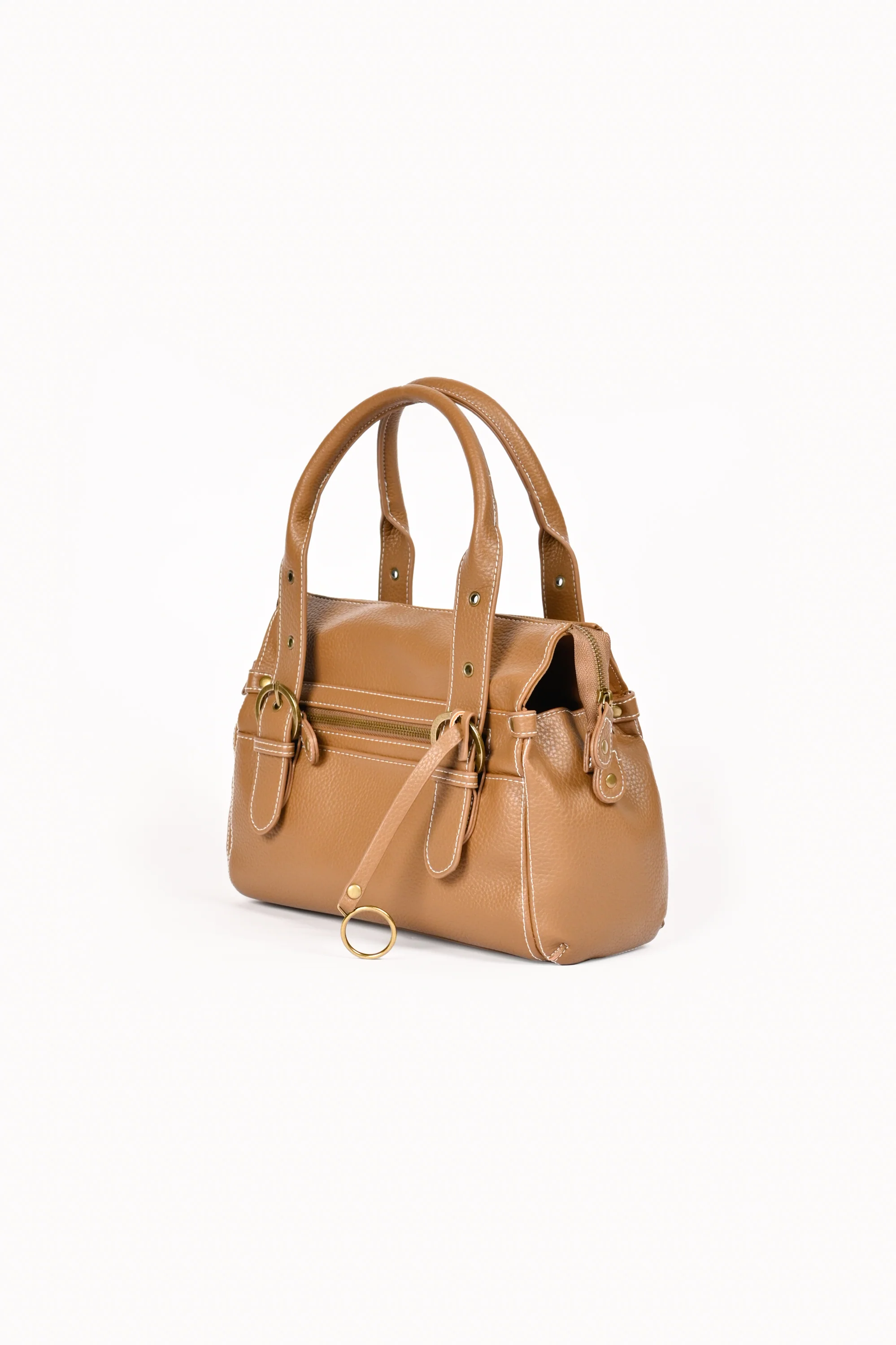 TEXTURED BUCKLE HAND BAG - Image 3