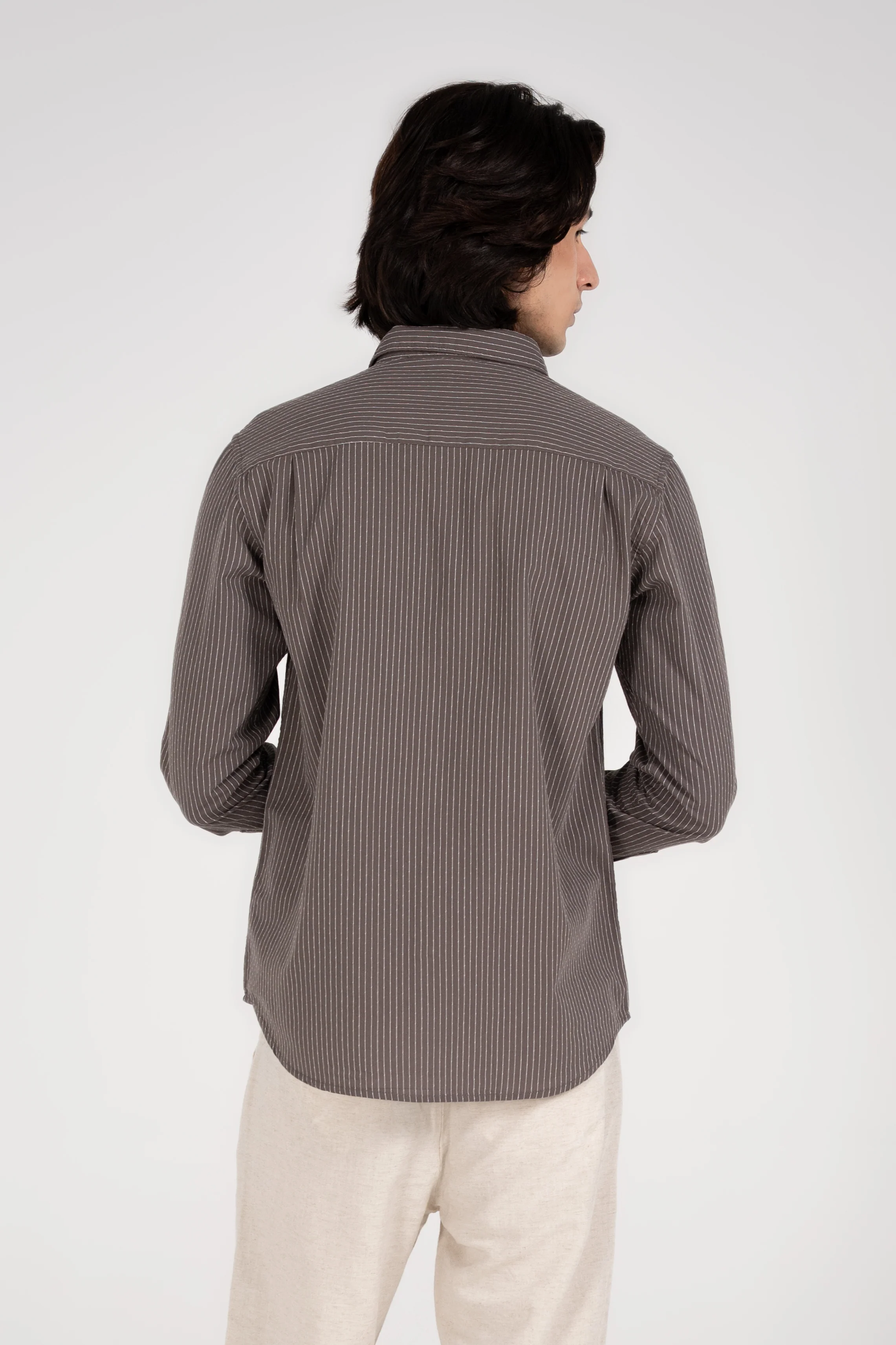 BUTTON DOWN DOBBY STRIPED SHIRT - Image 3