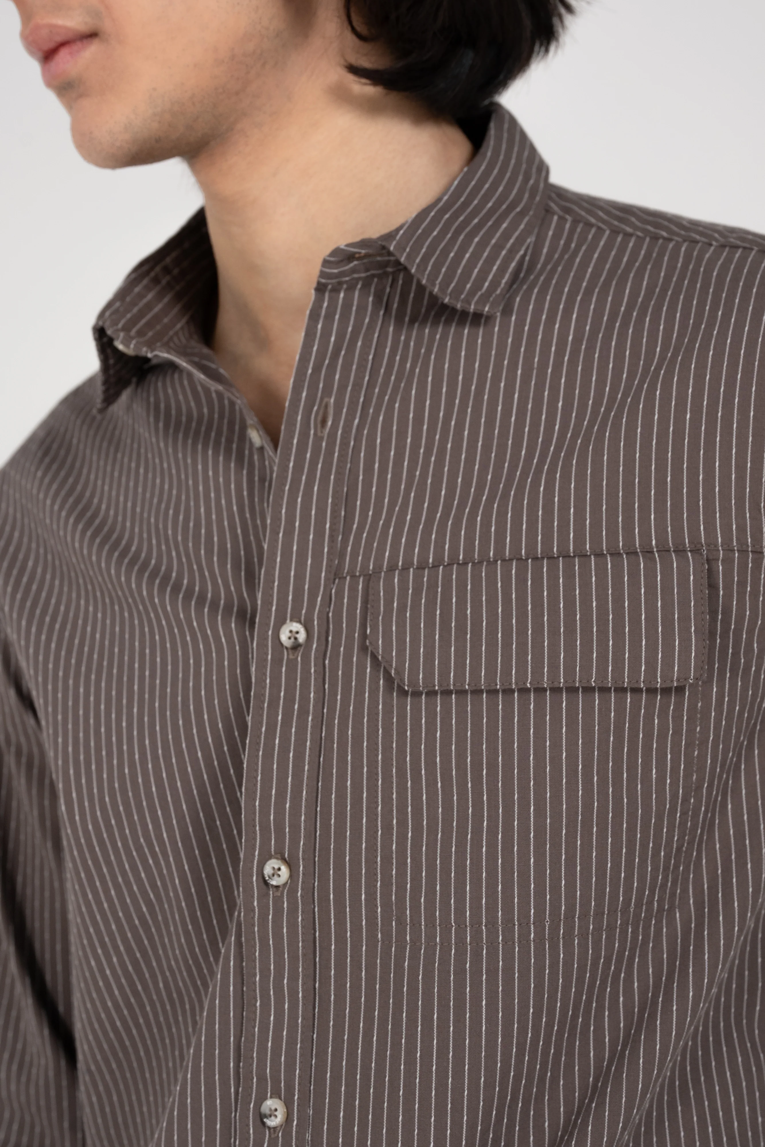 BUTTON DOWN DOBBY STRIPED SHIRT - Image 4