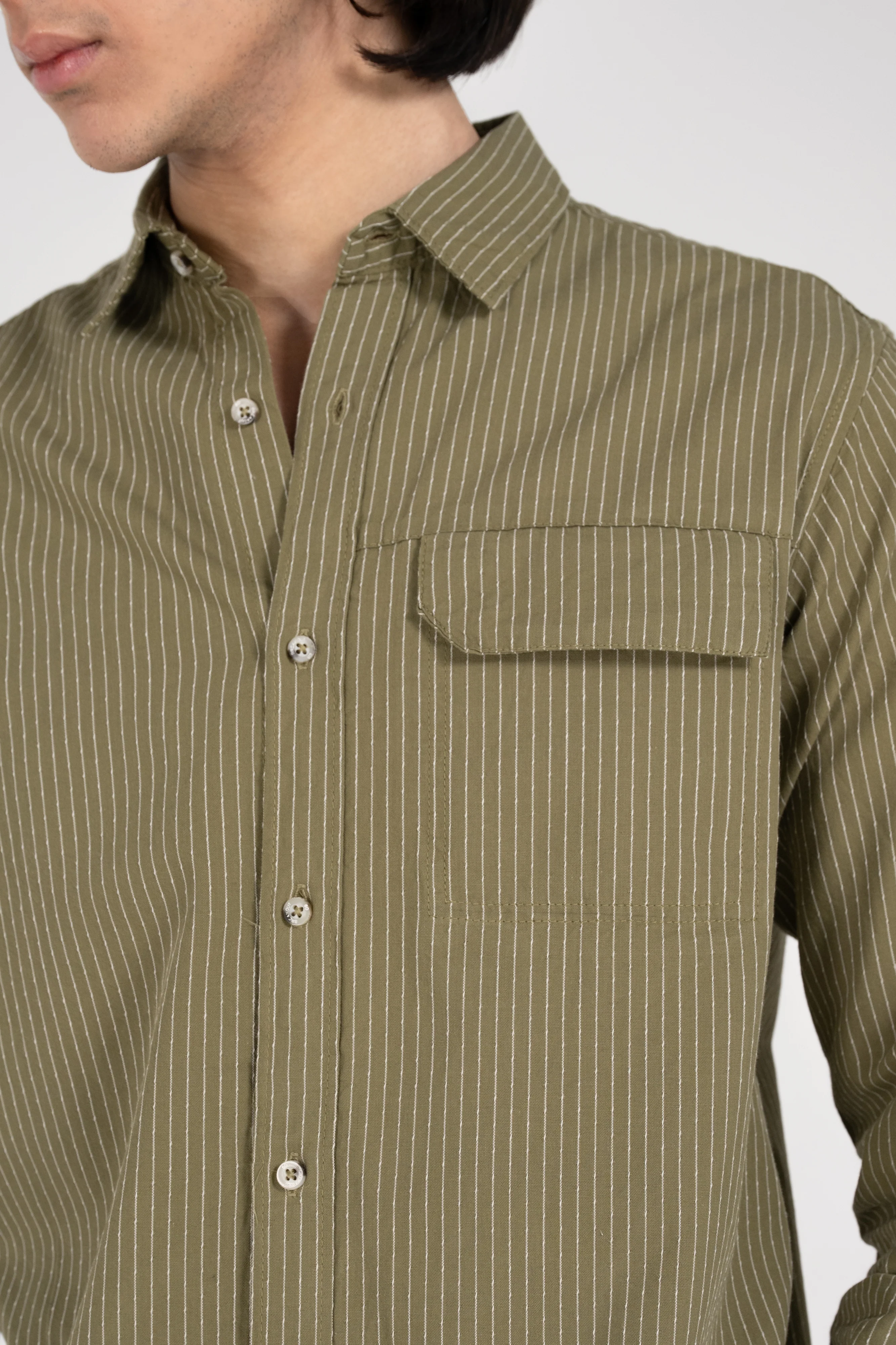 BUTTON DOWN DOBBY STRIPED SHIRT - Image 4