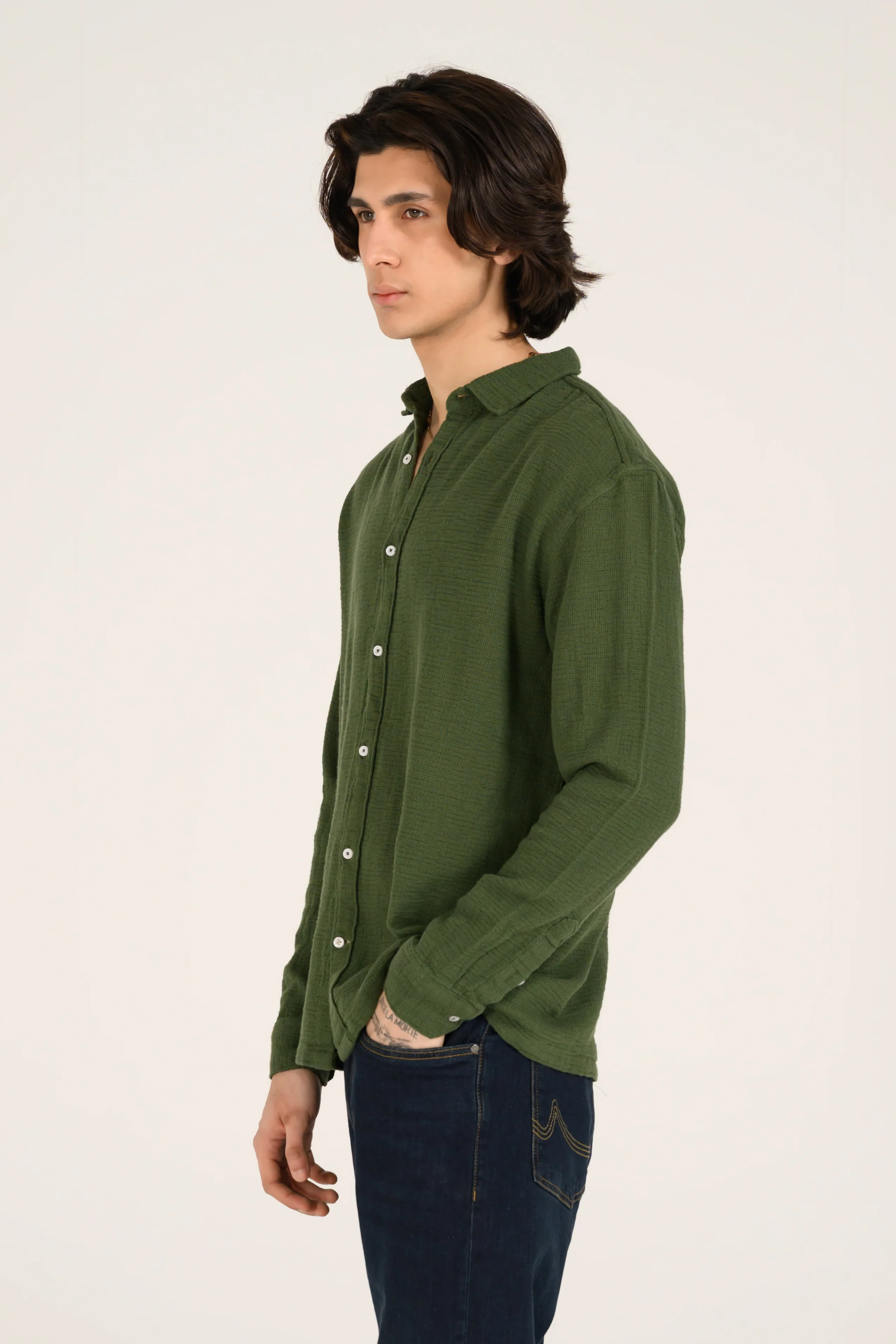 RELAXED FIT DOBBY SHIRT - Image 5
